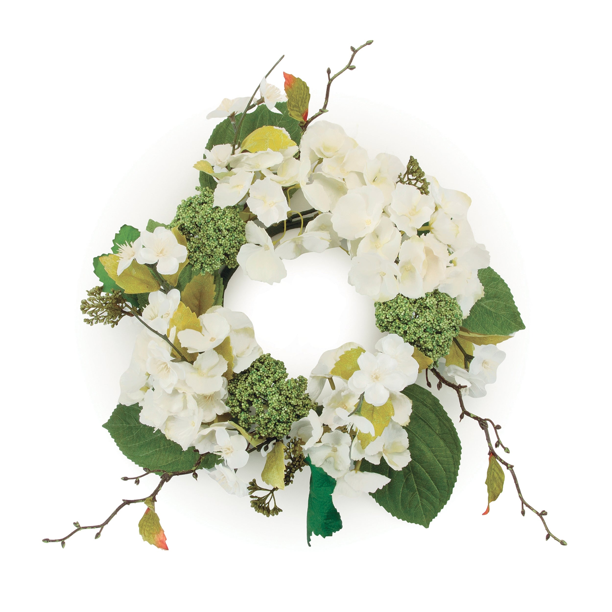 Hydrangea Floral Candle Ring, Set of 2