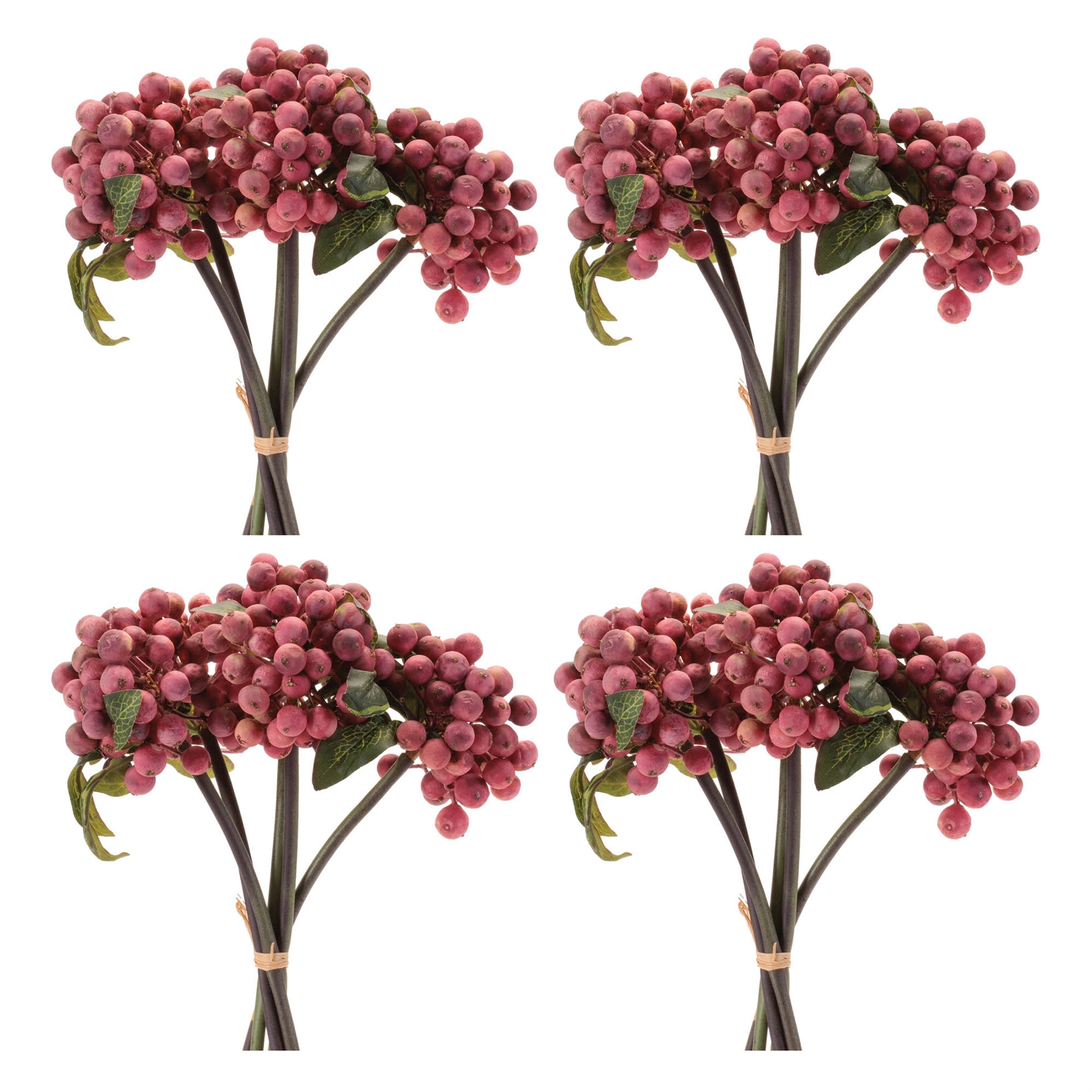 Red Berry Stem Bundle, Set of 4
