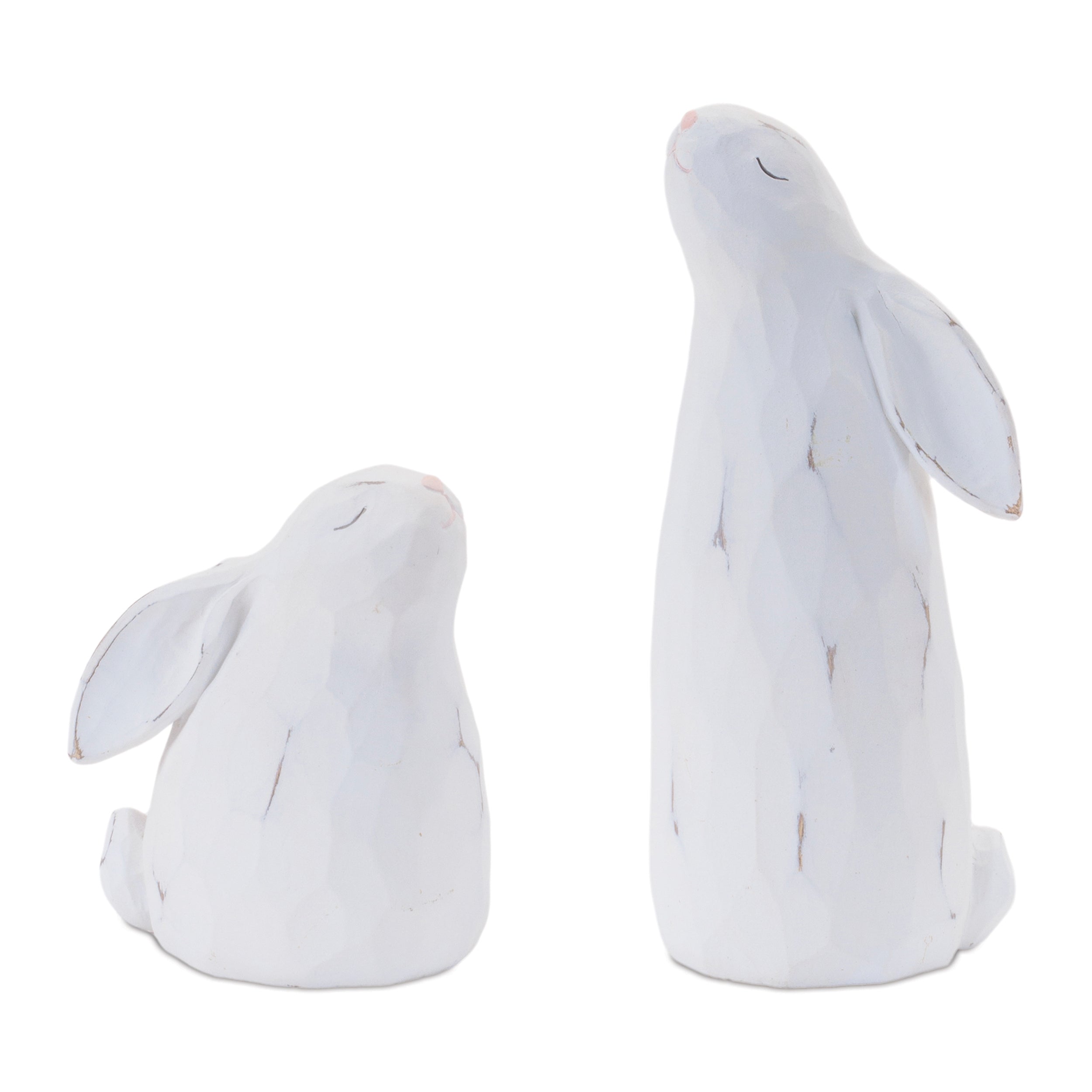 Carved Bunny Figurine, Set of 4