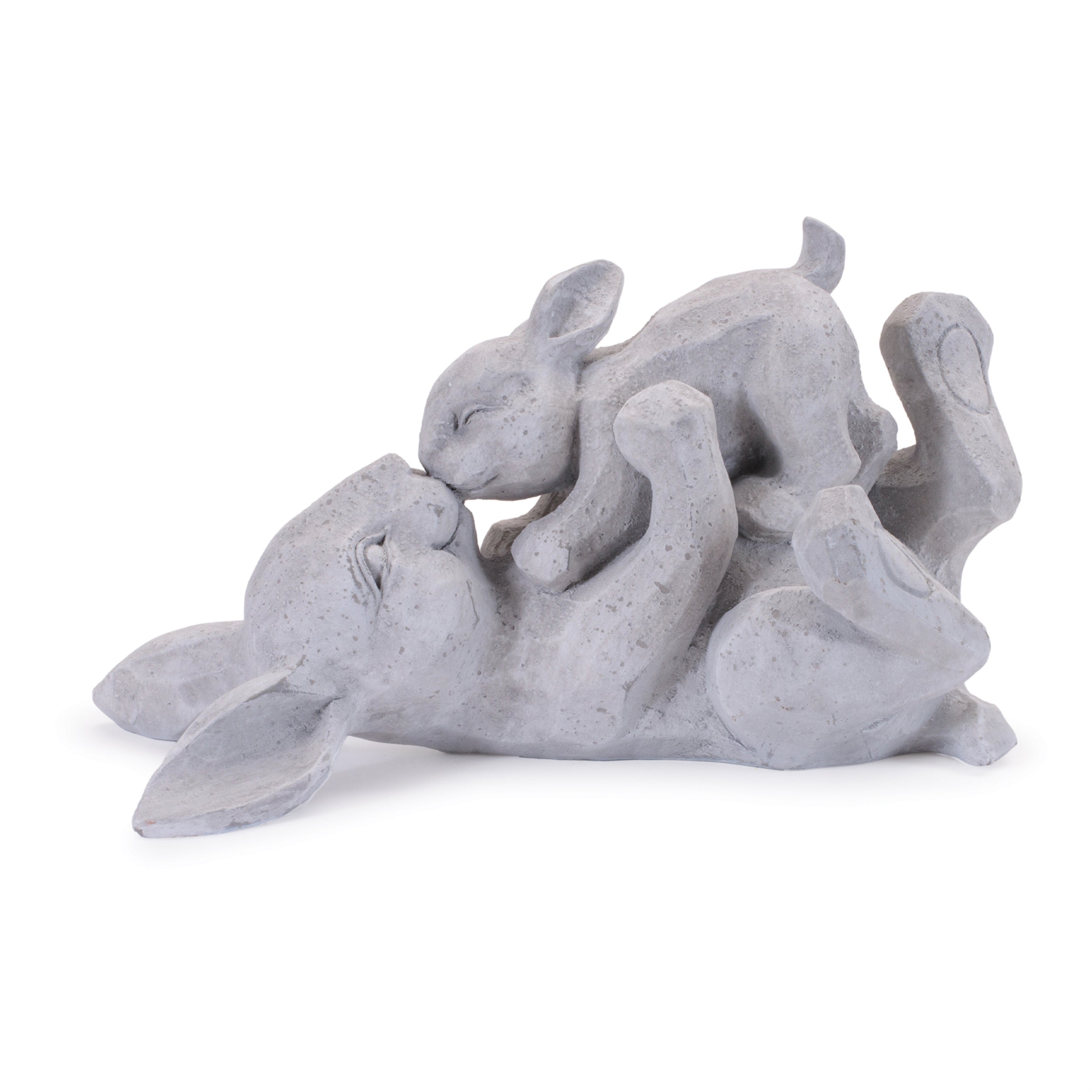 Laying Rabbit with Baby Bunny Figurine, Set of 2