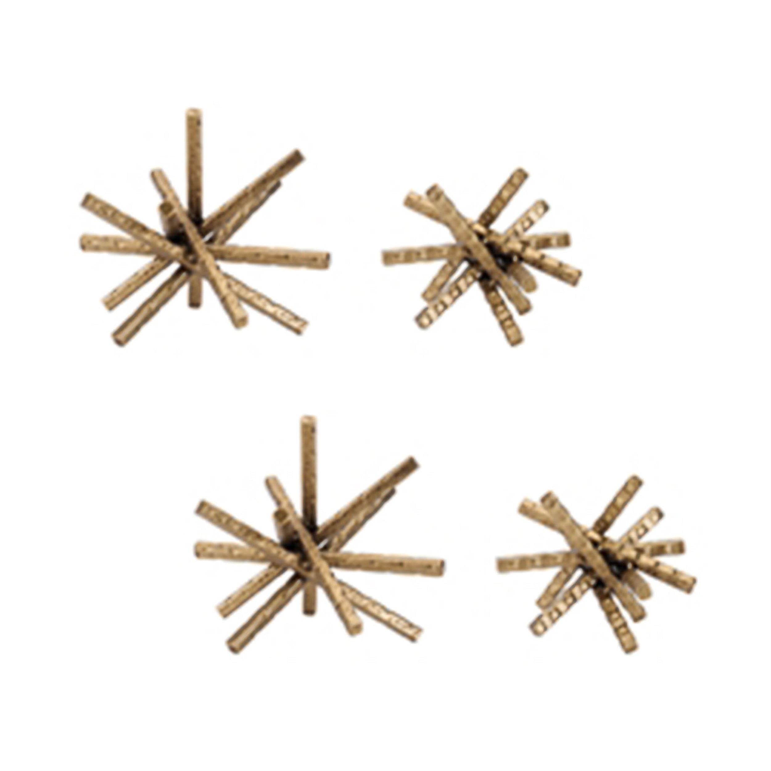 Abstract Textured Metal Sculpture, Set of 4