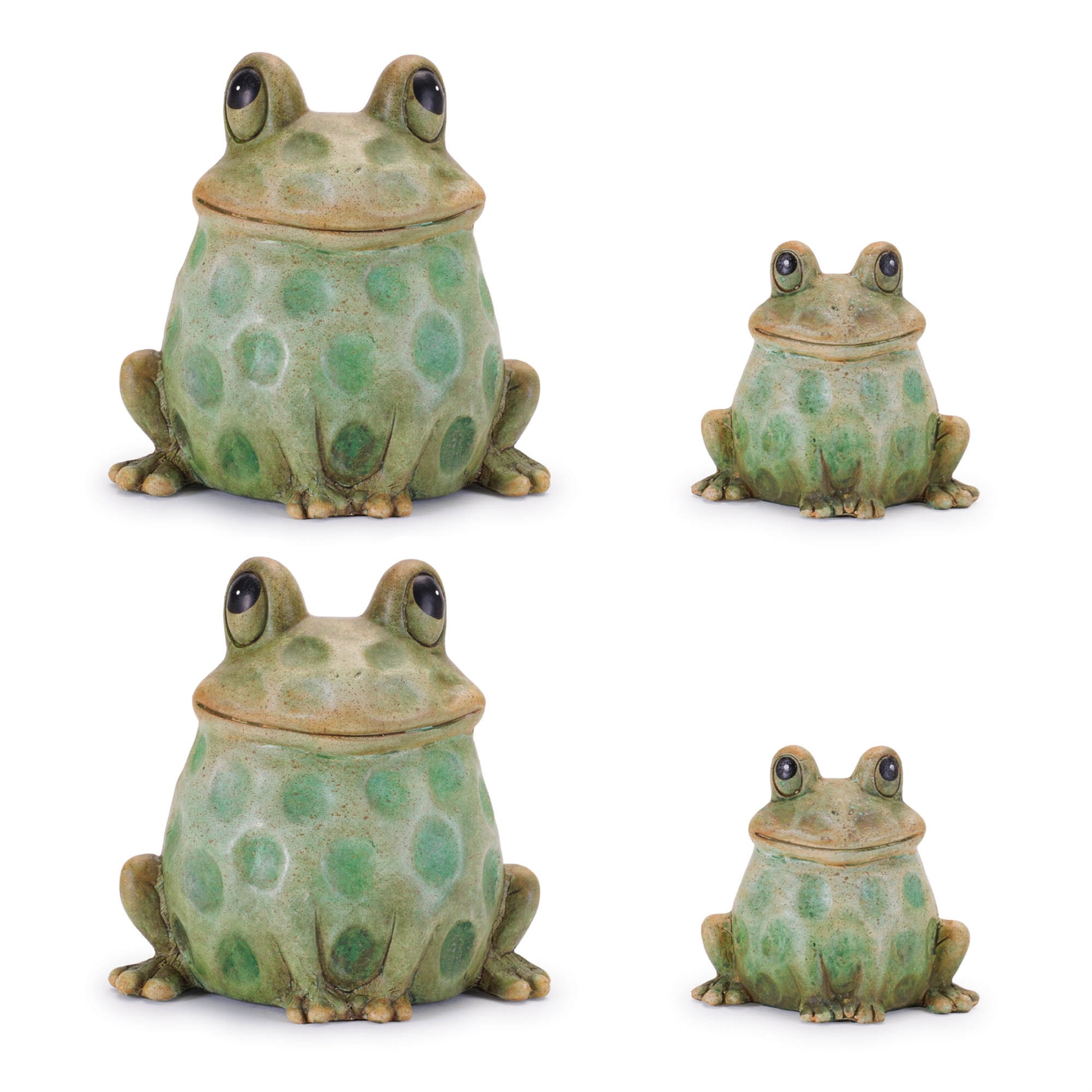 Terra Cotta Sitting Garden Frog, Set of 4
