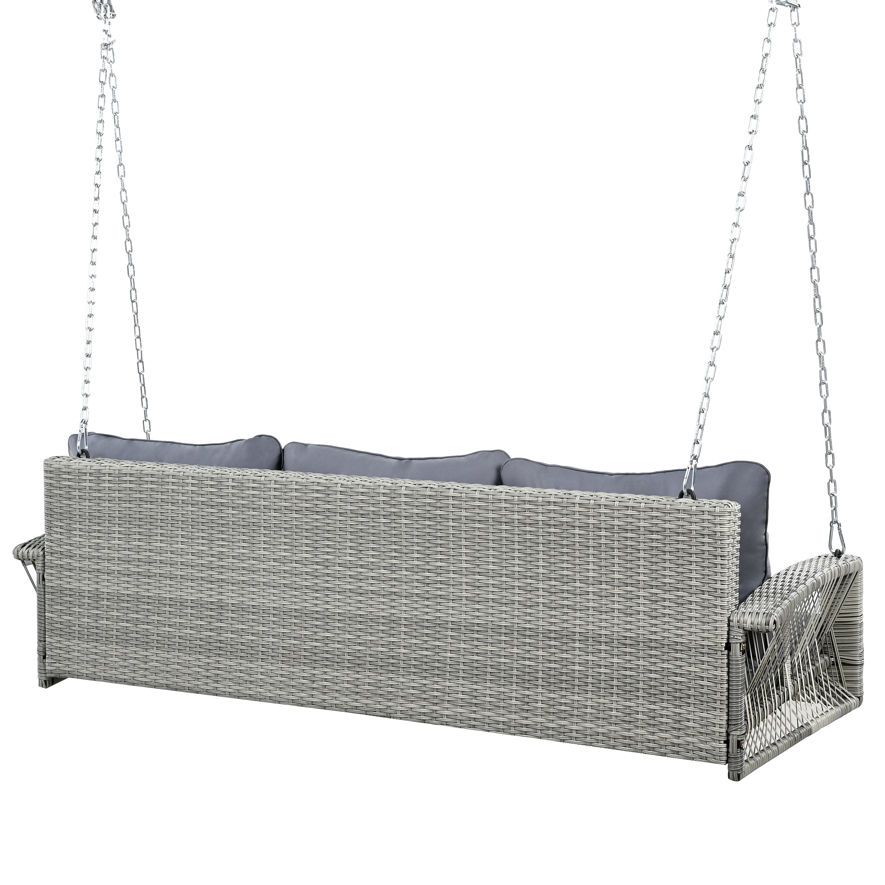 3-Person Large Porch Swing with Cushions