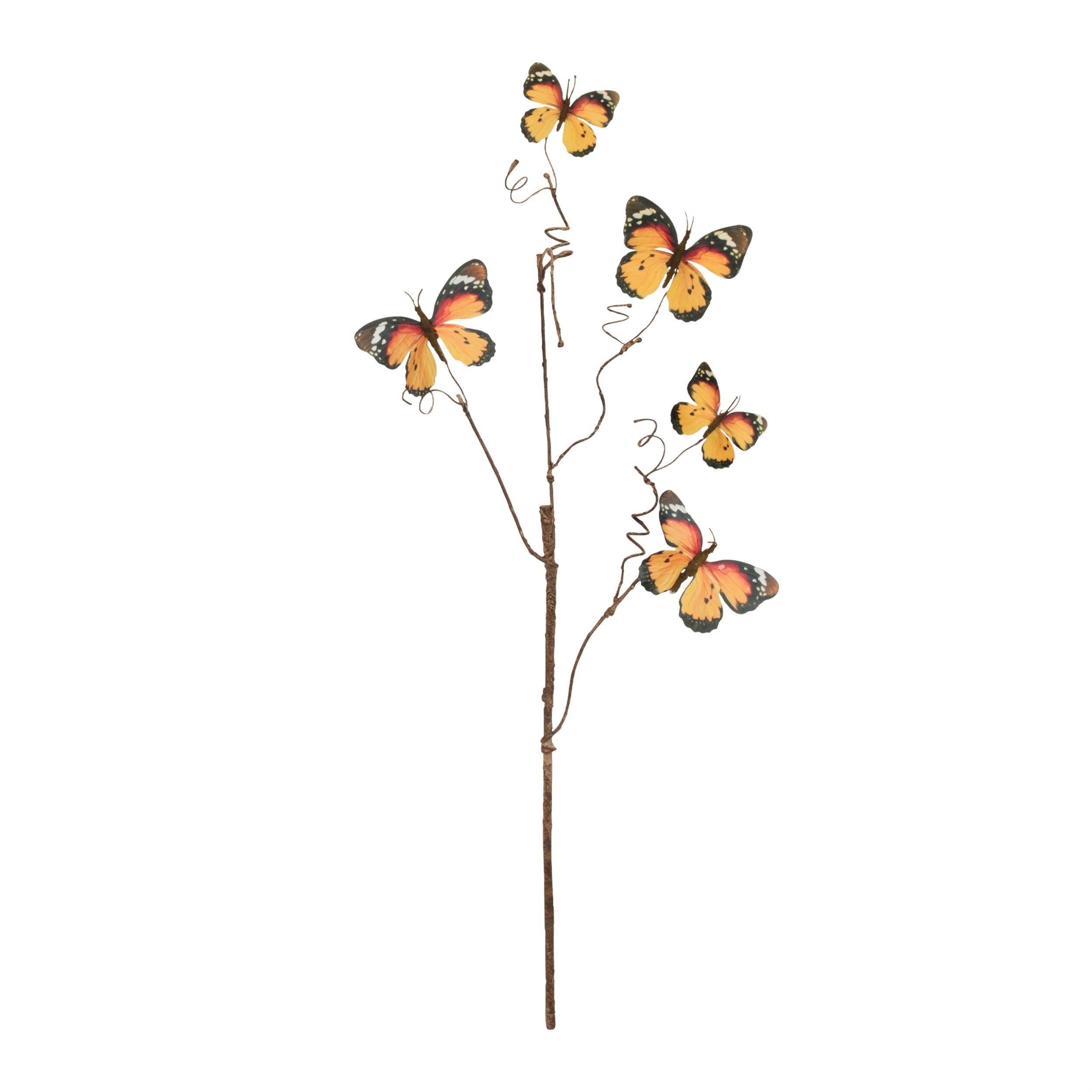 Orange Butterfly Twig Spray, Set of 4