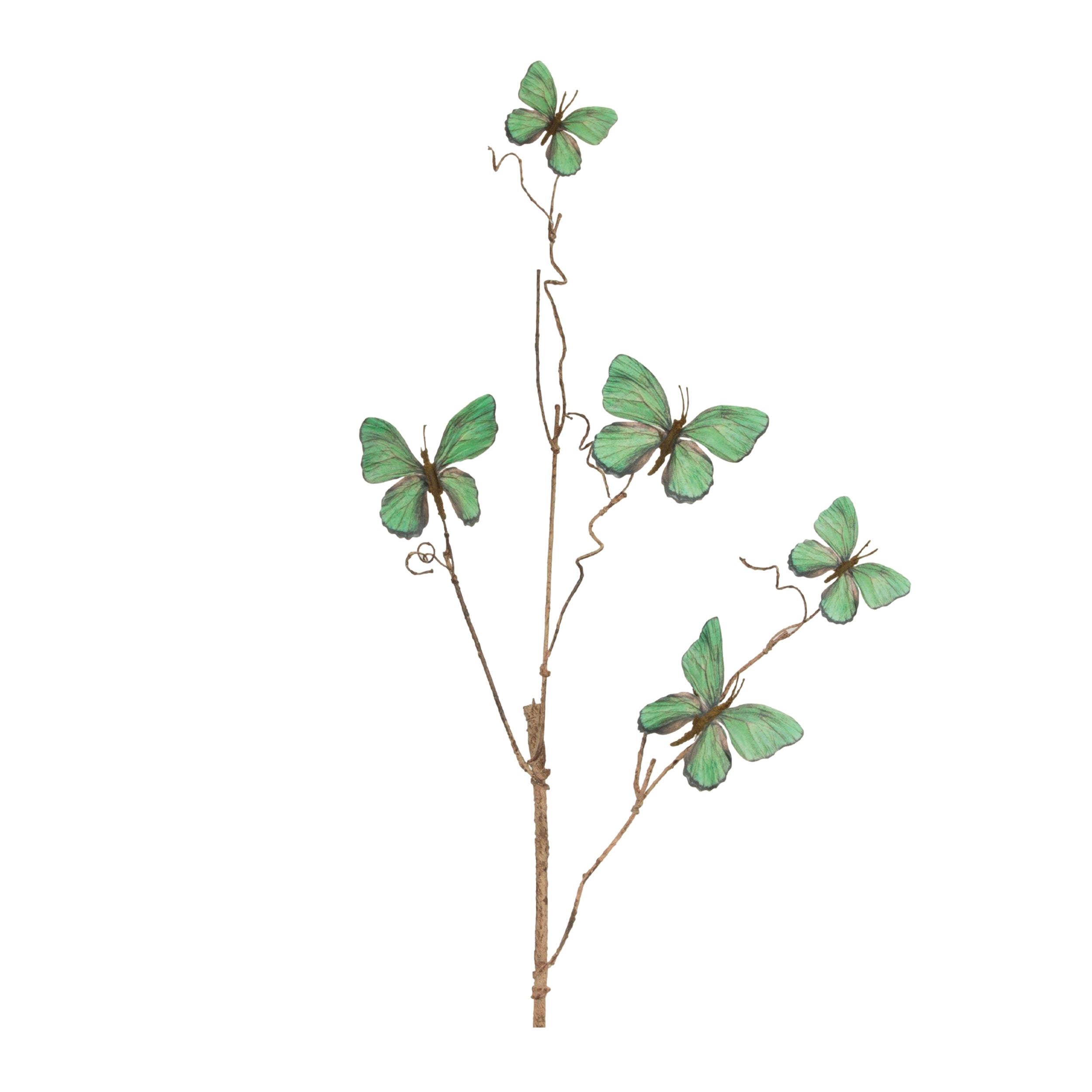 Teal Butterfly Twig Spray, Set of 4