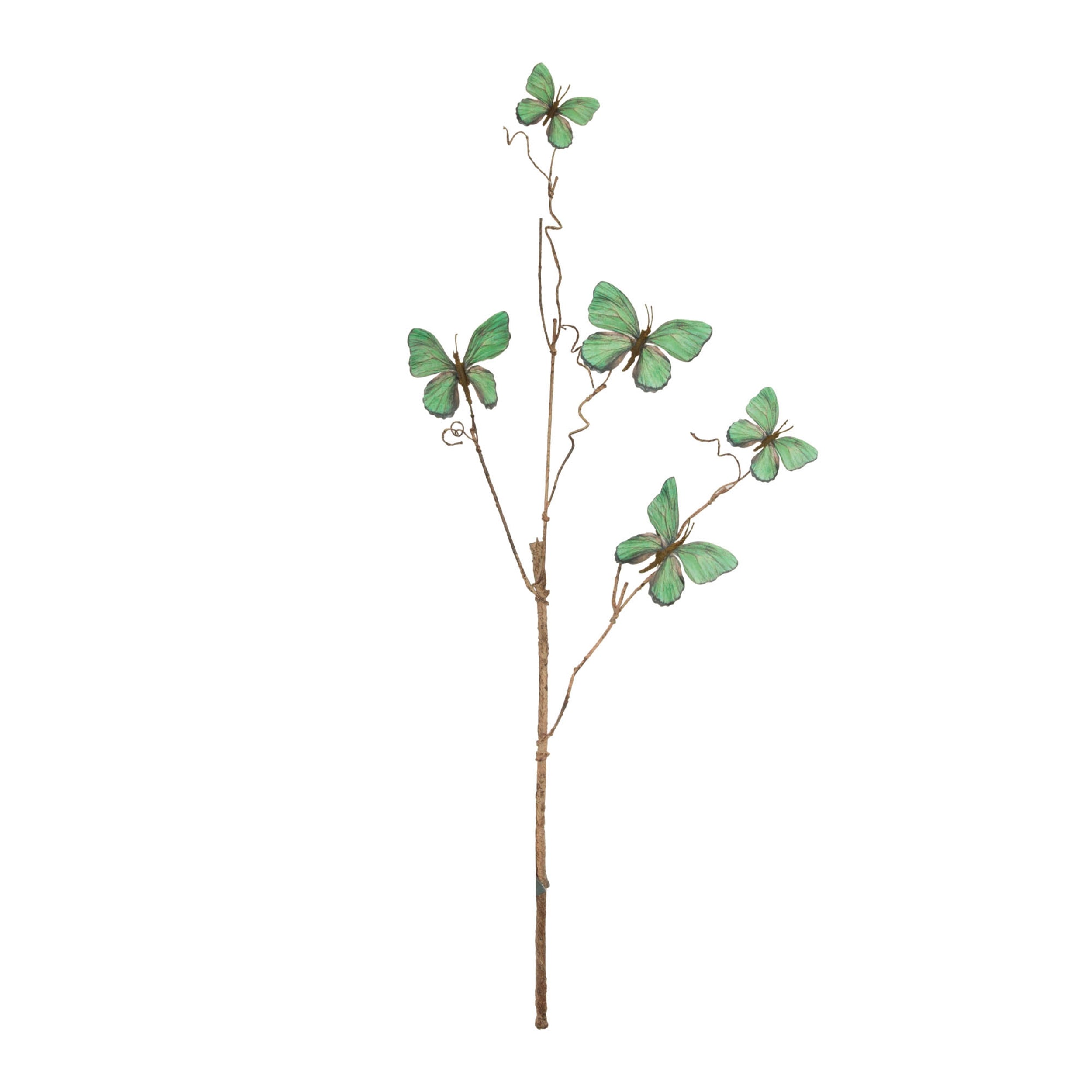 Teal Butterfly Twig Spray, Set of 4