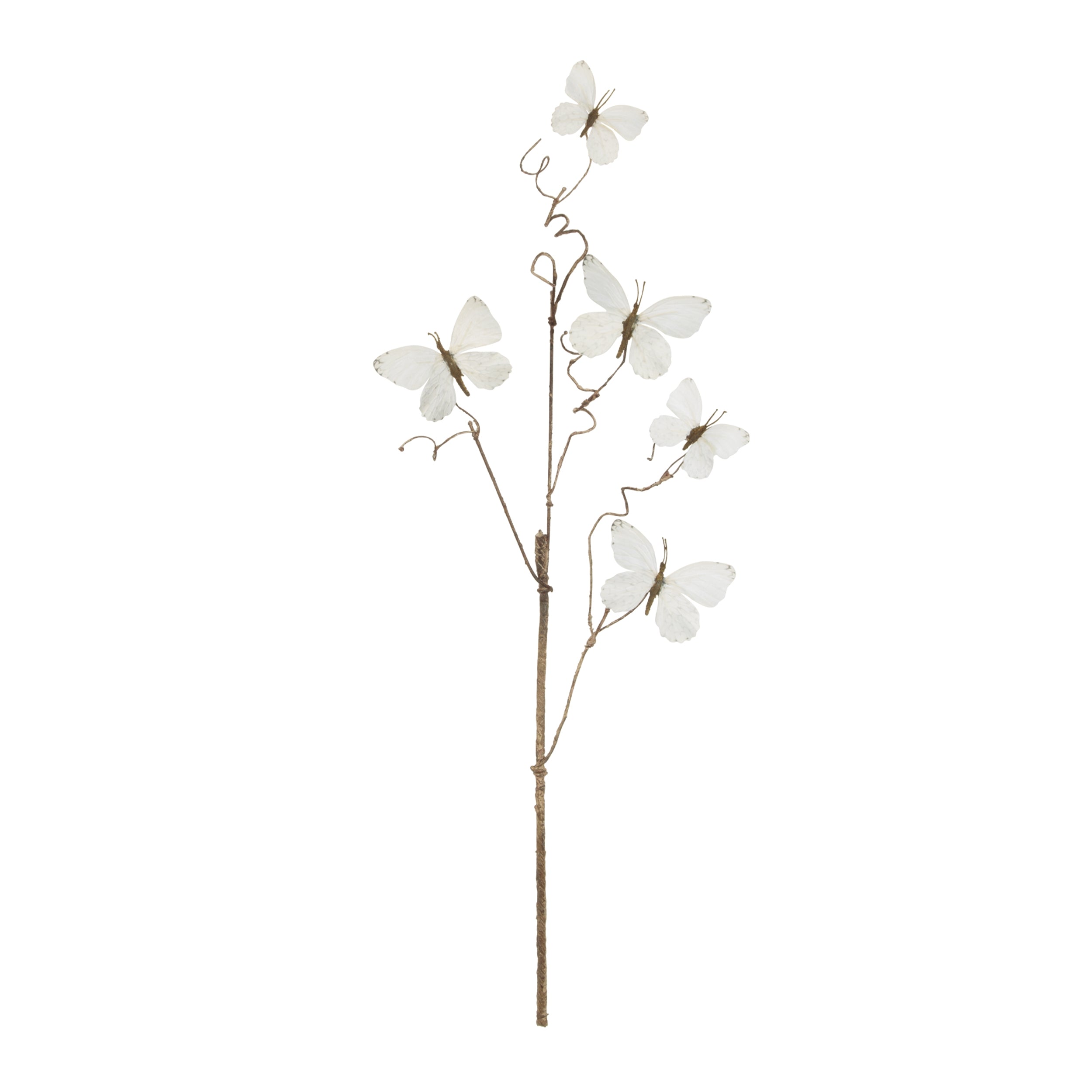 White Butterfly Twig Spray, Set of 4