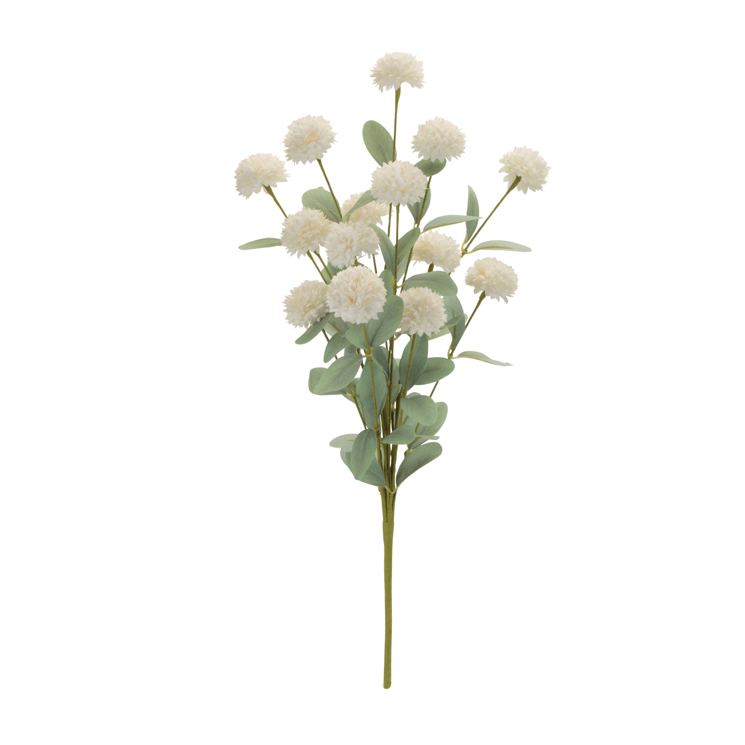 White Mini Mum Floral Bush, Set of 4