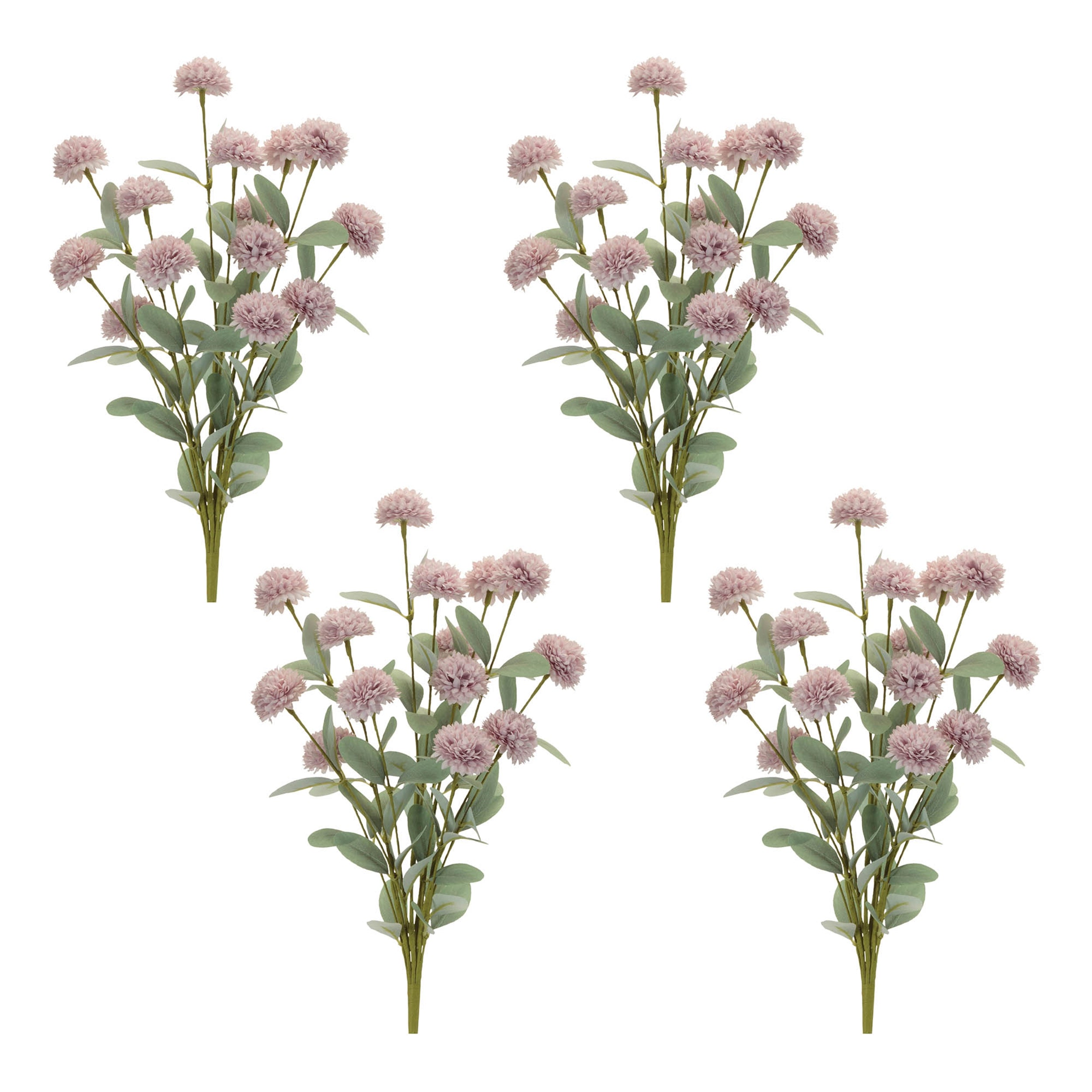 Purple Mini Mum Floral Bush, Set of 4