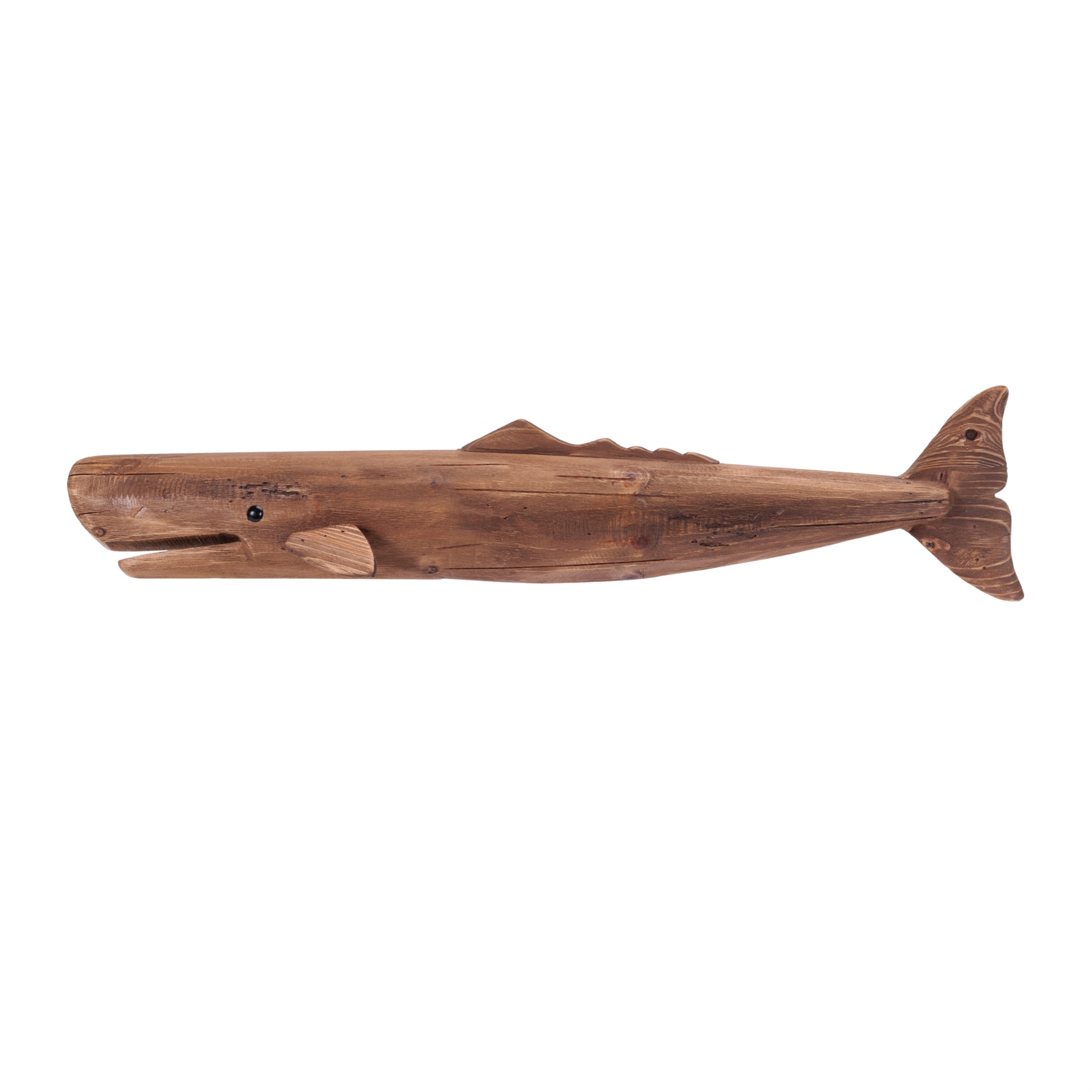 Pine Wood Whale Wall Accent