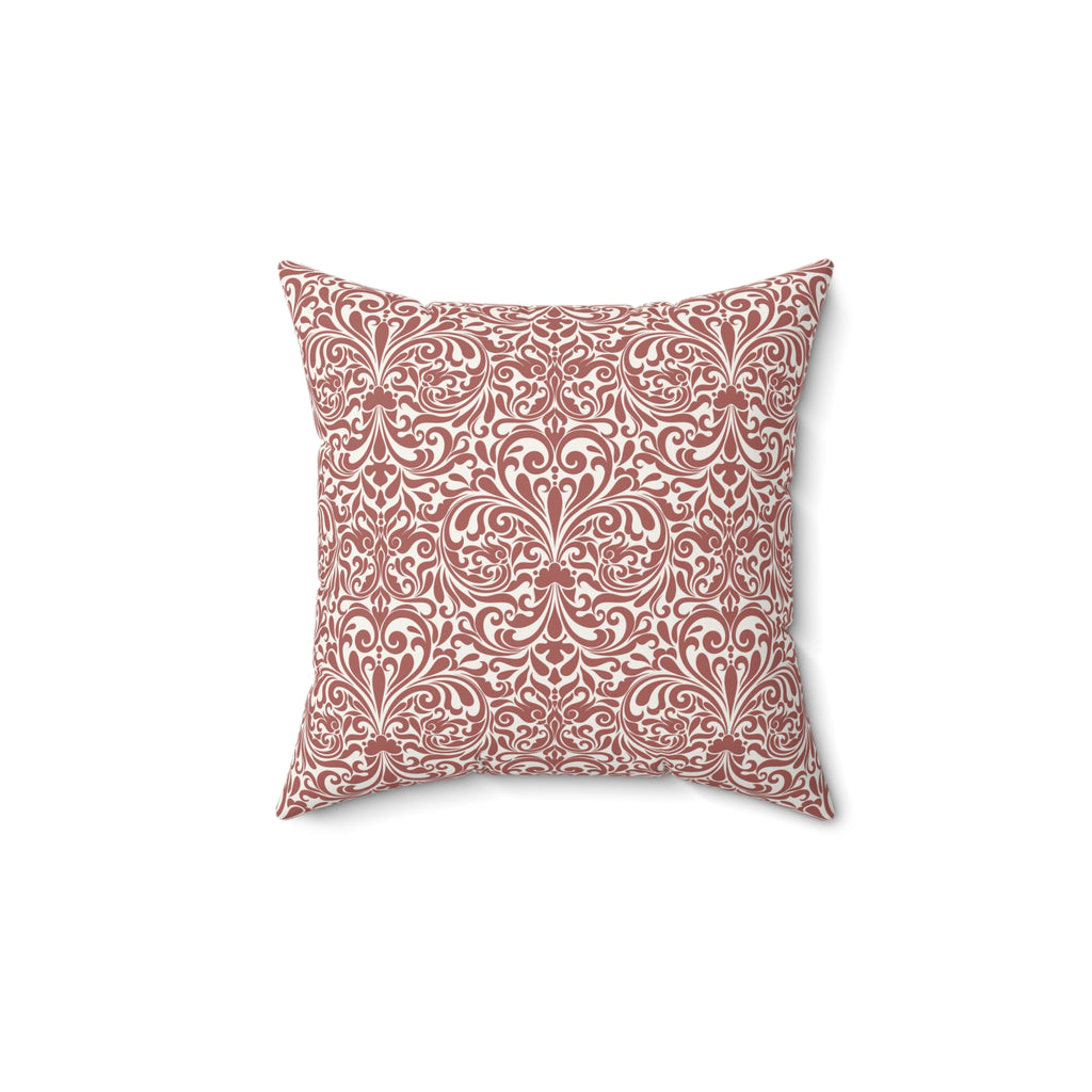 Ruby Damask Accent Throw Pillow