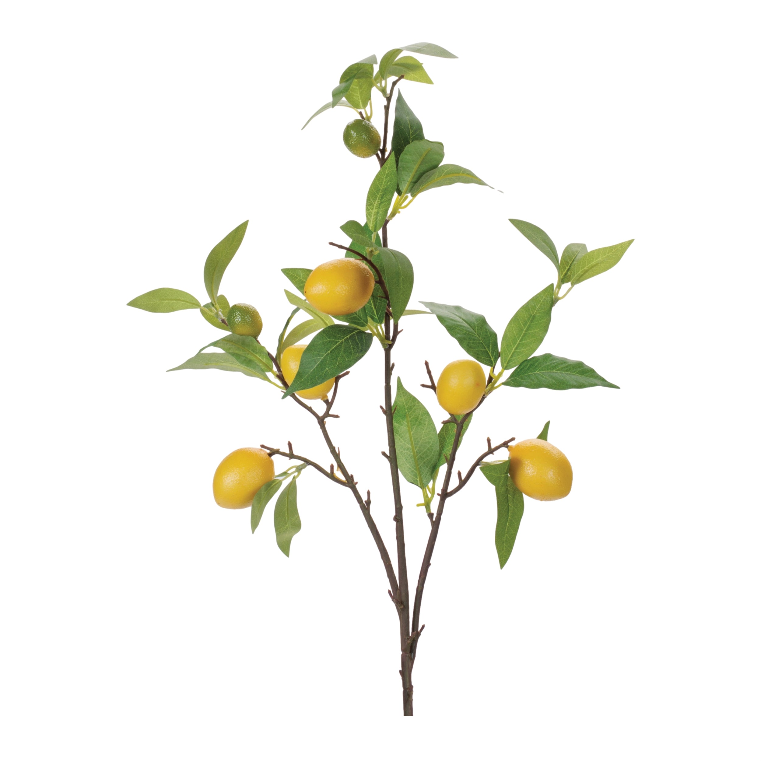 Lemon Fruit Foliage Branch, Set of 6