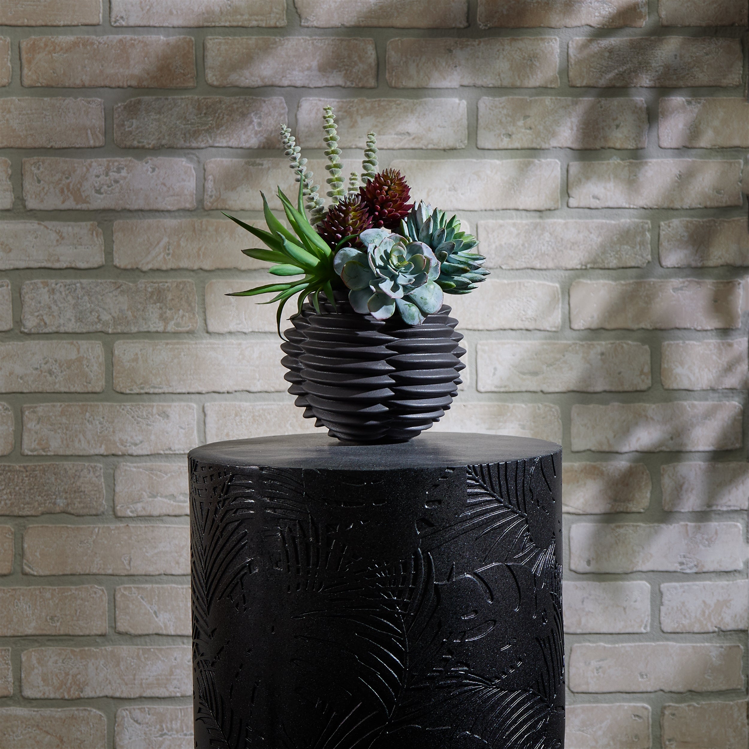 Ribbed Ceramic Bud Vase, Set of 2