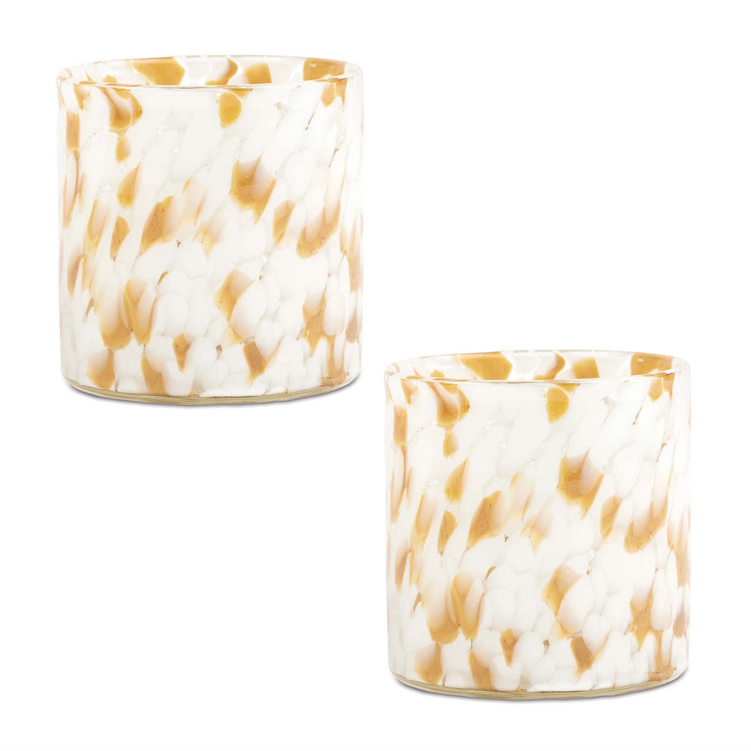 Painted Glass Votive Holder, Set of 2
