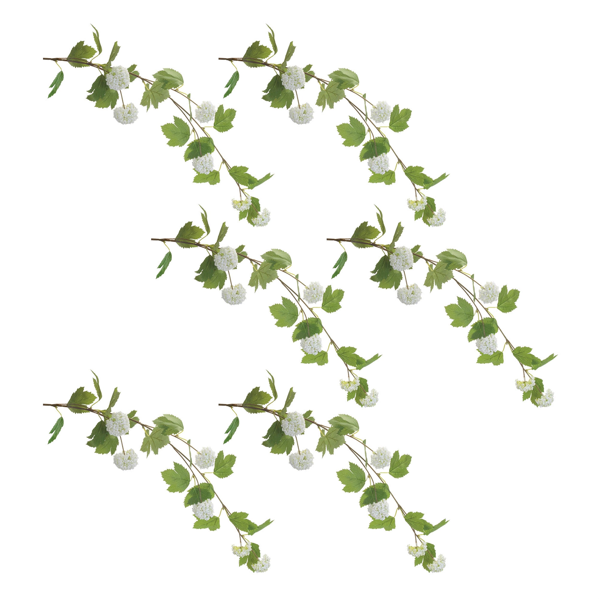 Hanging Snowball Floral Branch, Set of 6