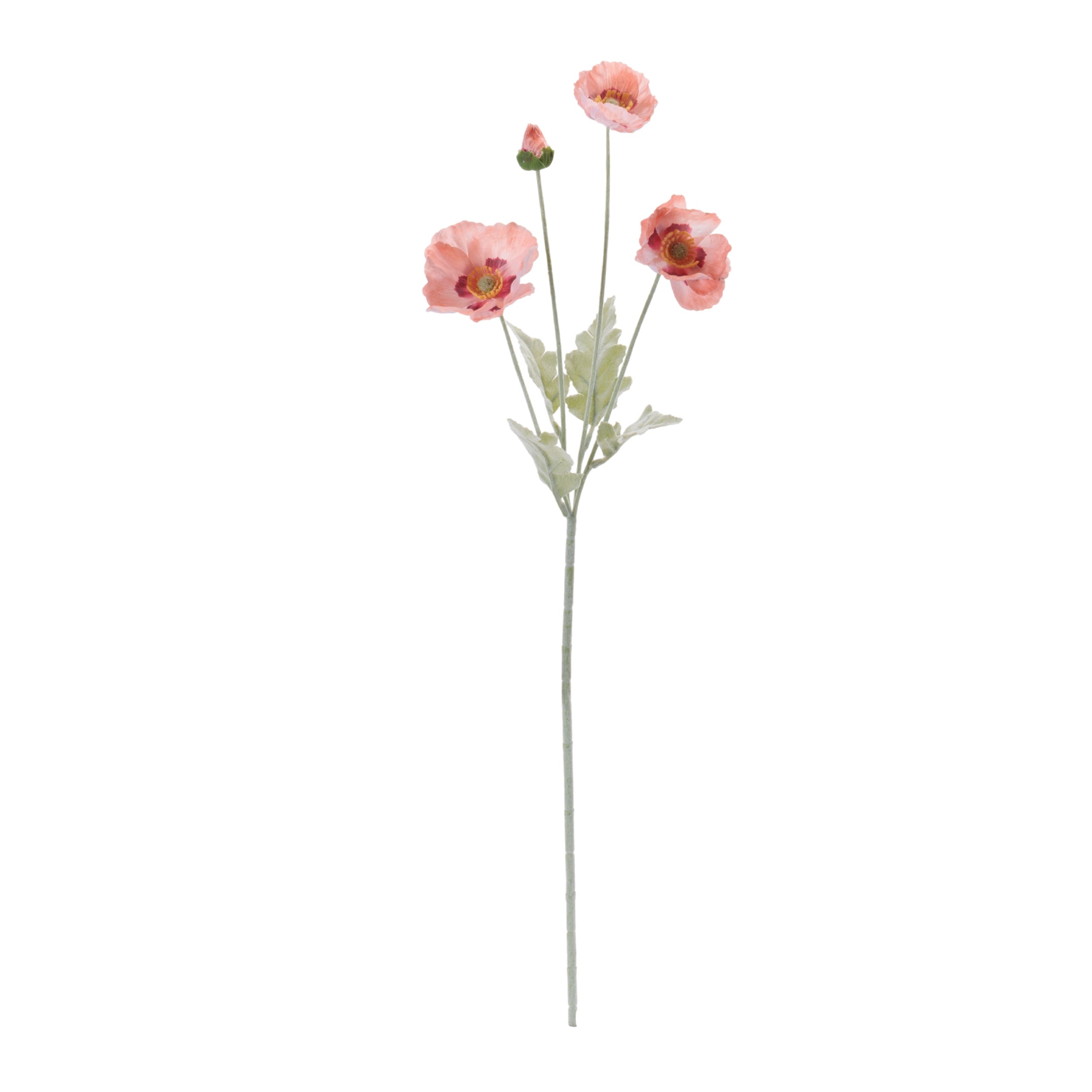 Coral Poppy Floral Spray, Set of 6