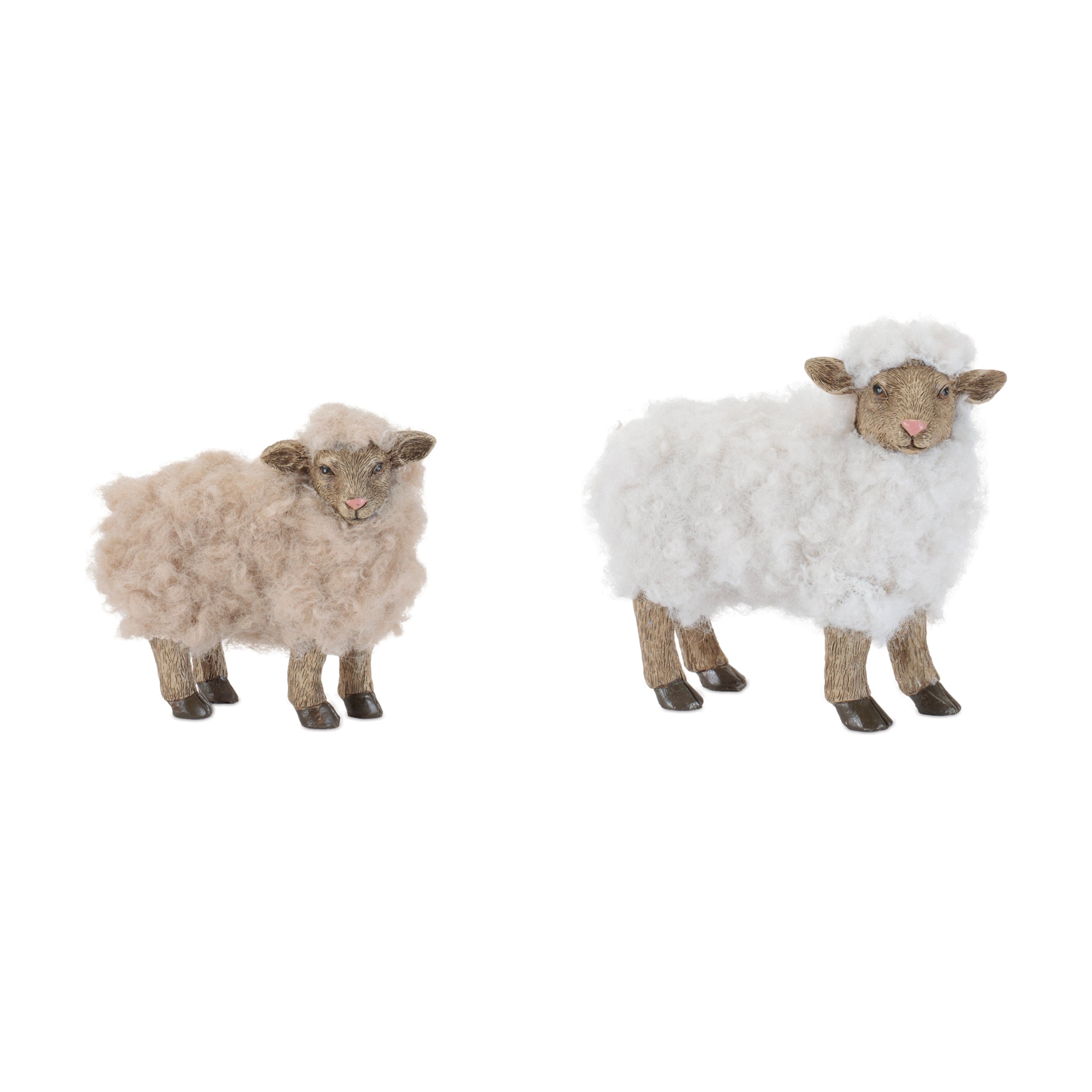 Furry Sheep Figurine, Set of 6