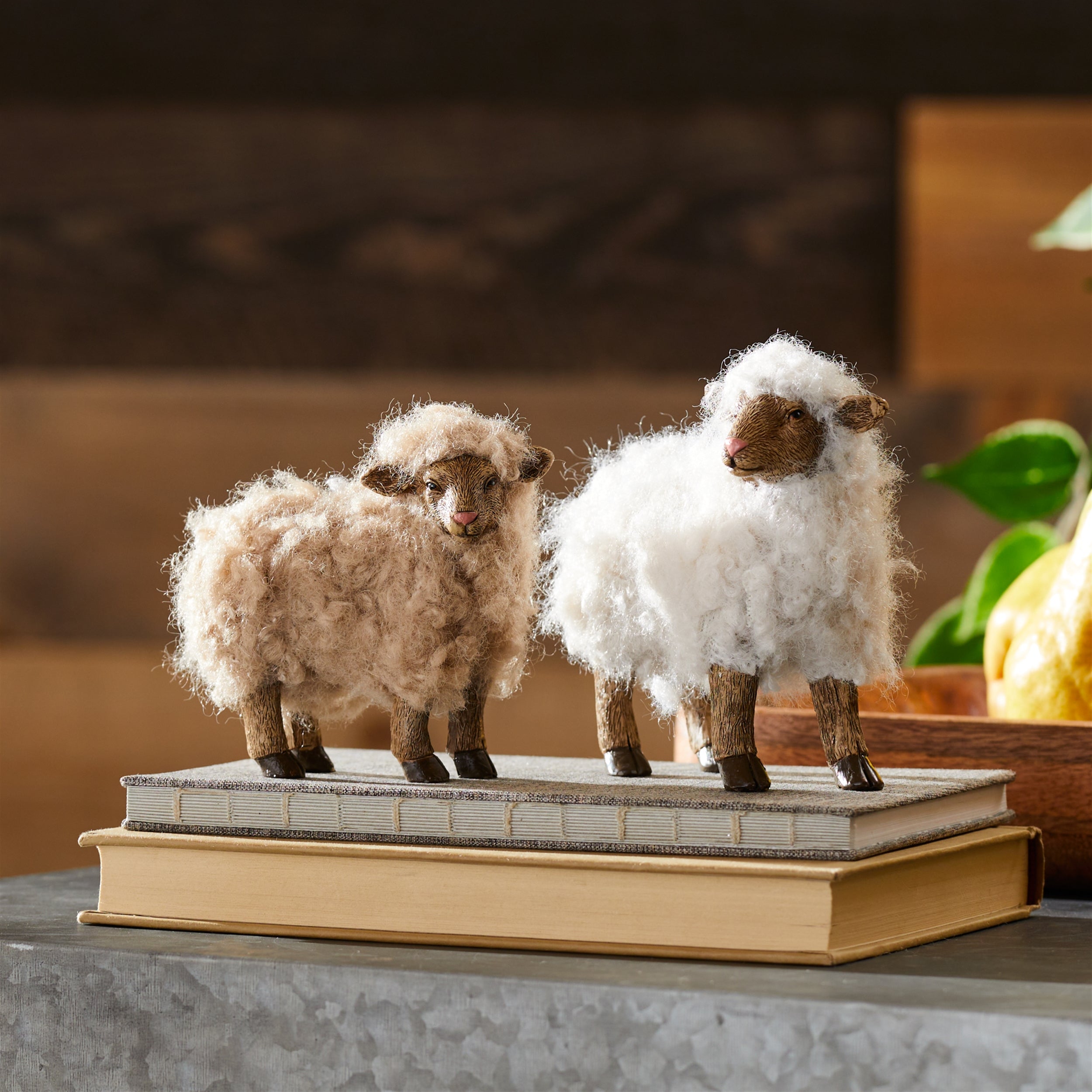 Furry Sheep Figurine, Set of 6
