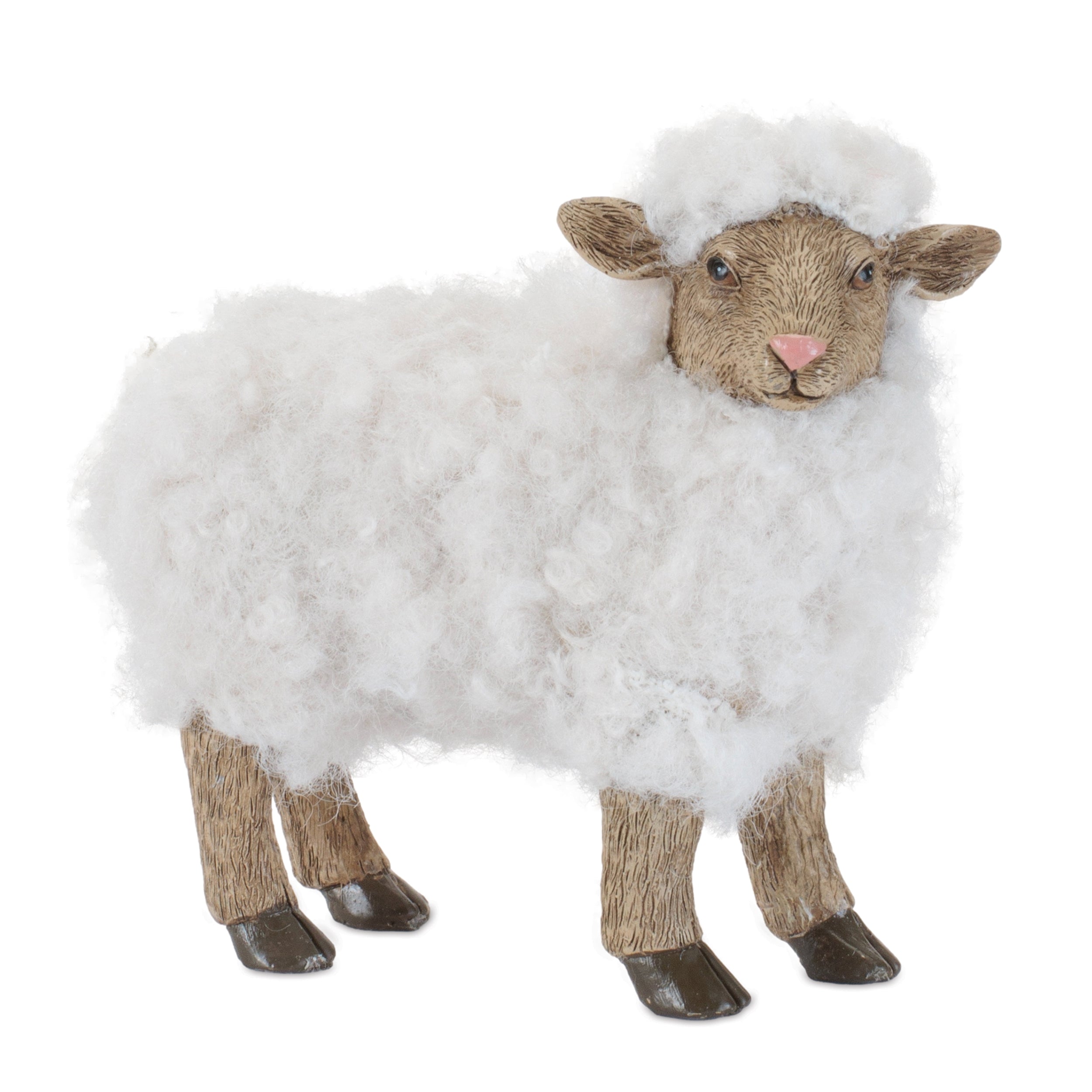 Furry Sheep Figurine, Set of 6
