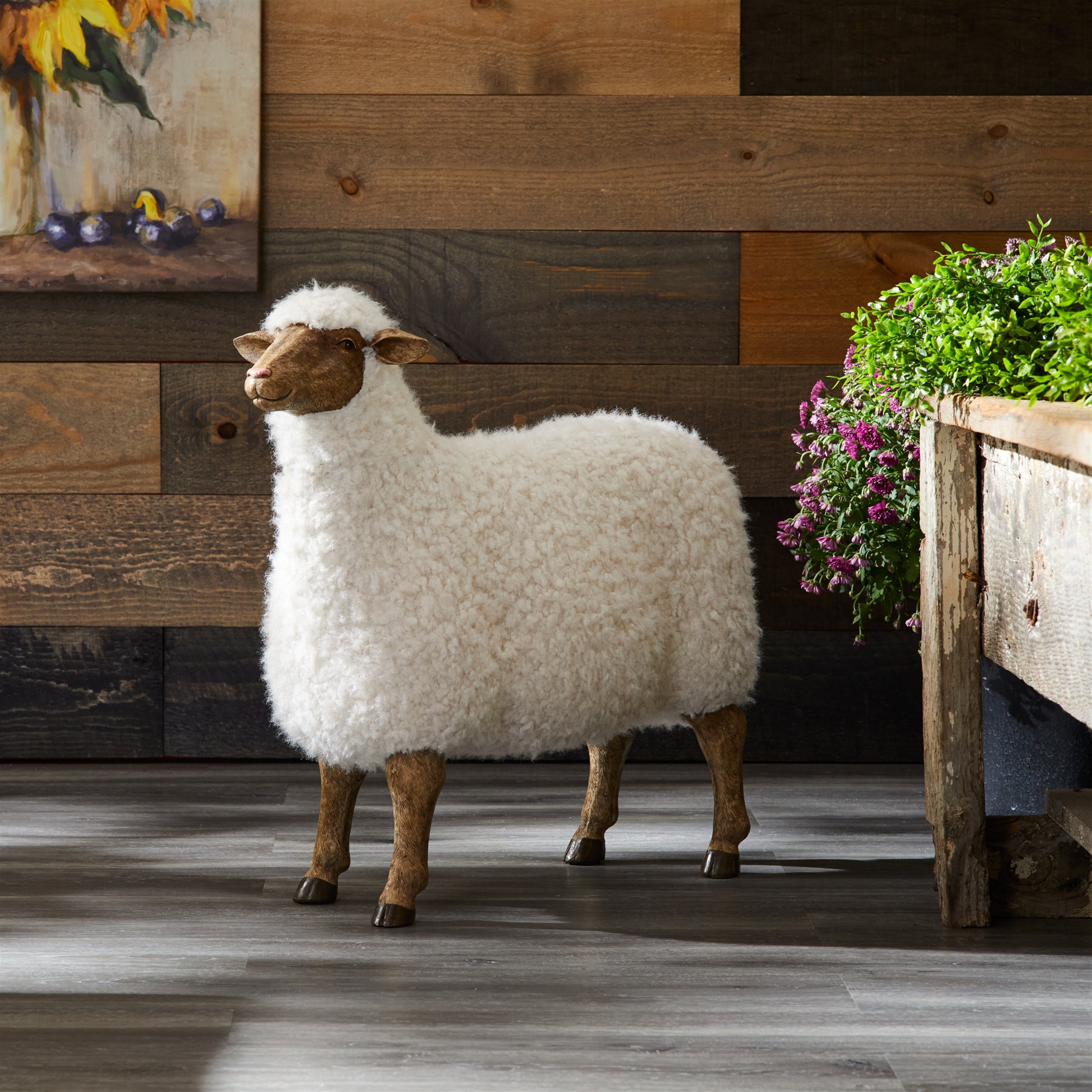 Furry Sheep Statue