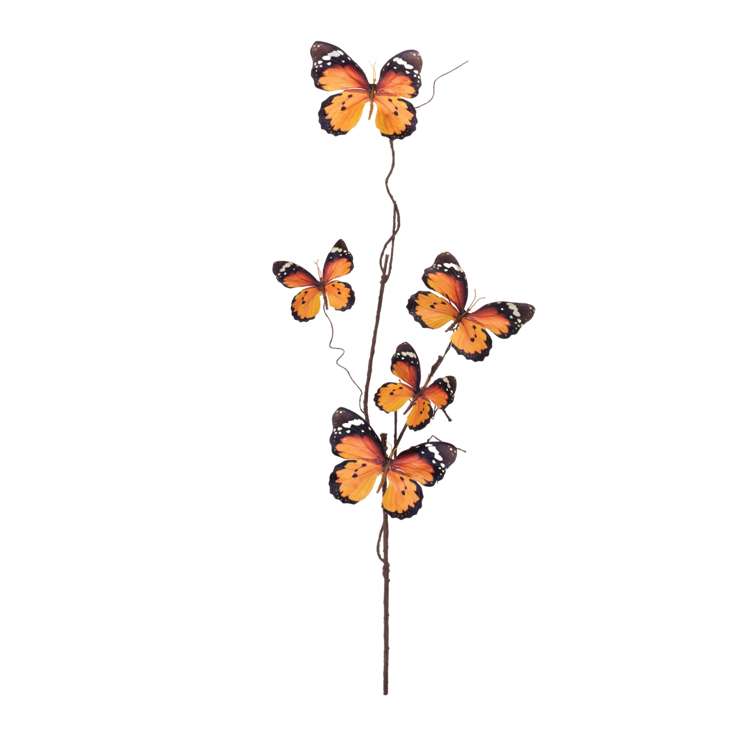 Orange Butterfly Twig Spray, Set of 6