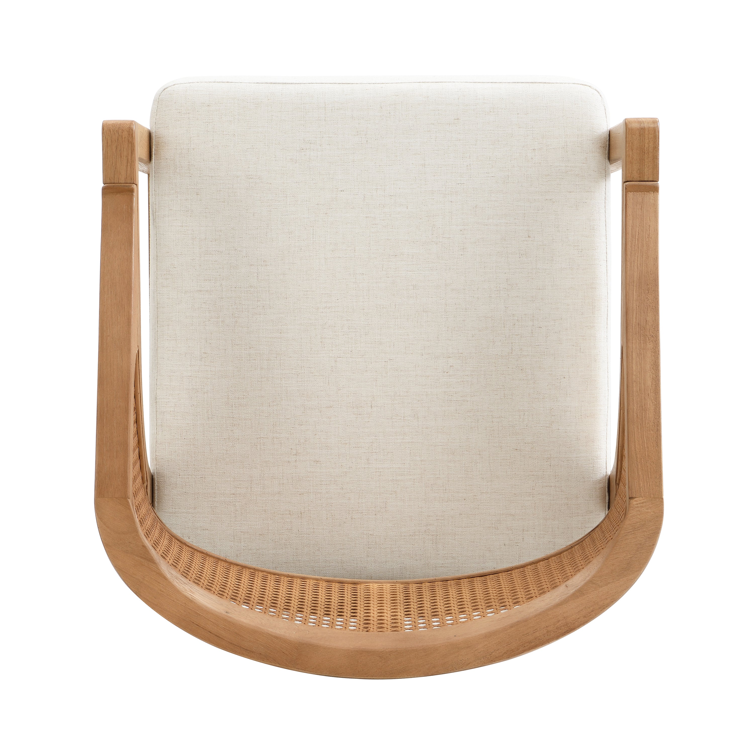 Wooden Frame Counter Stool with Rattan Back, Set of 2
