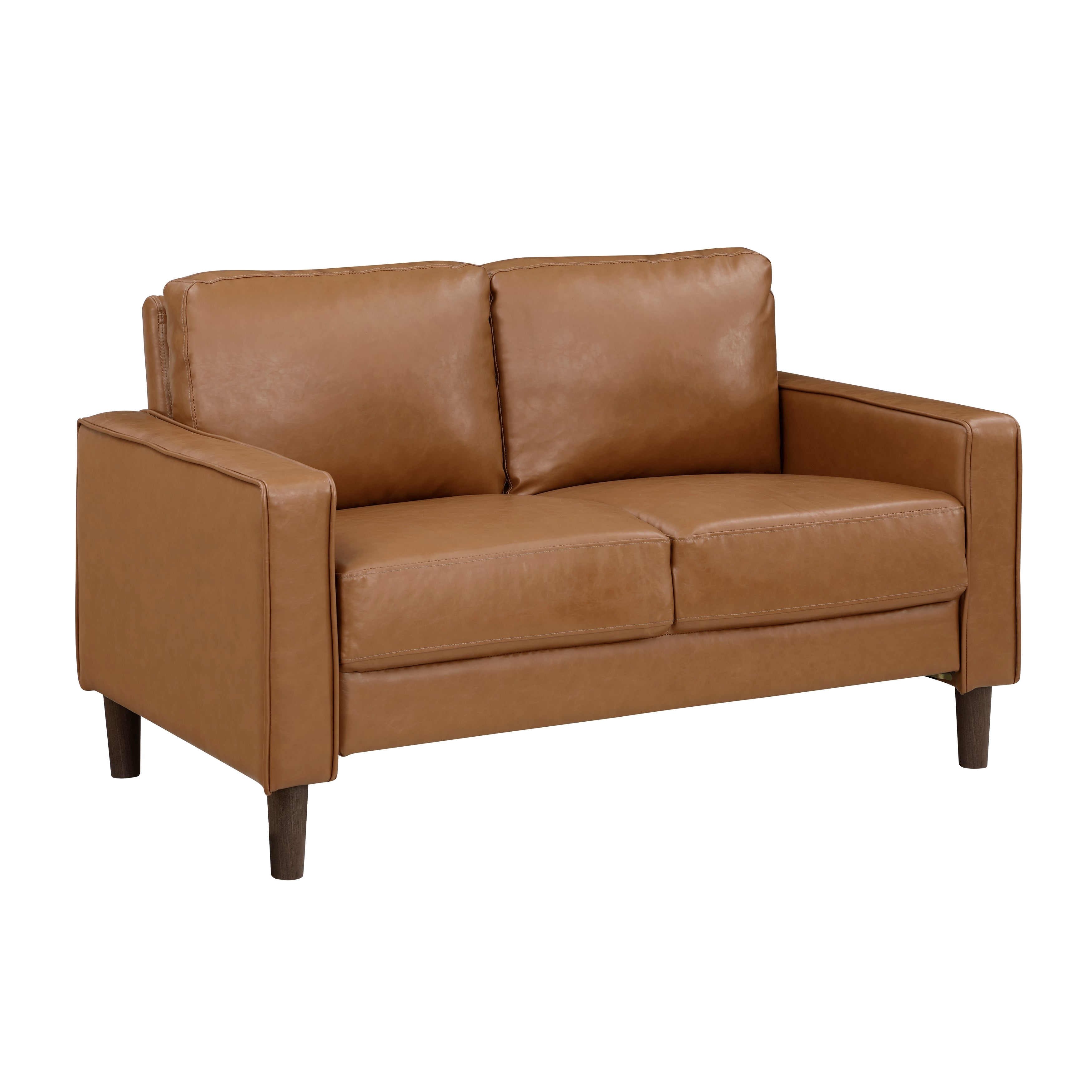 Keegan Modern Faux Leather Loveseat