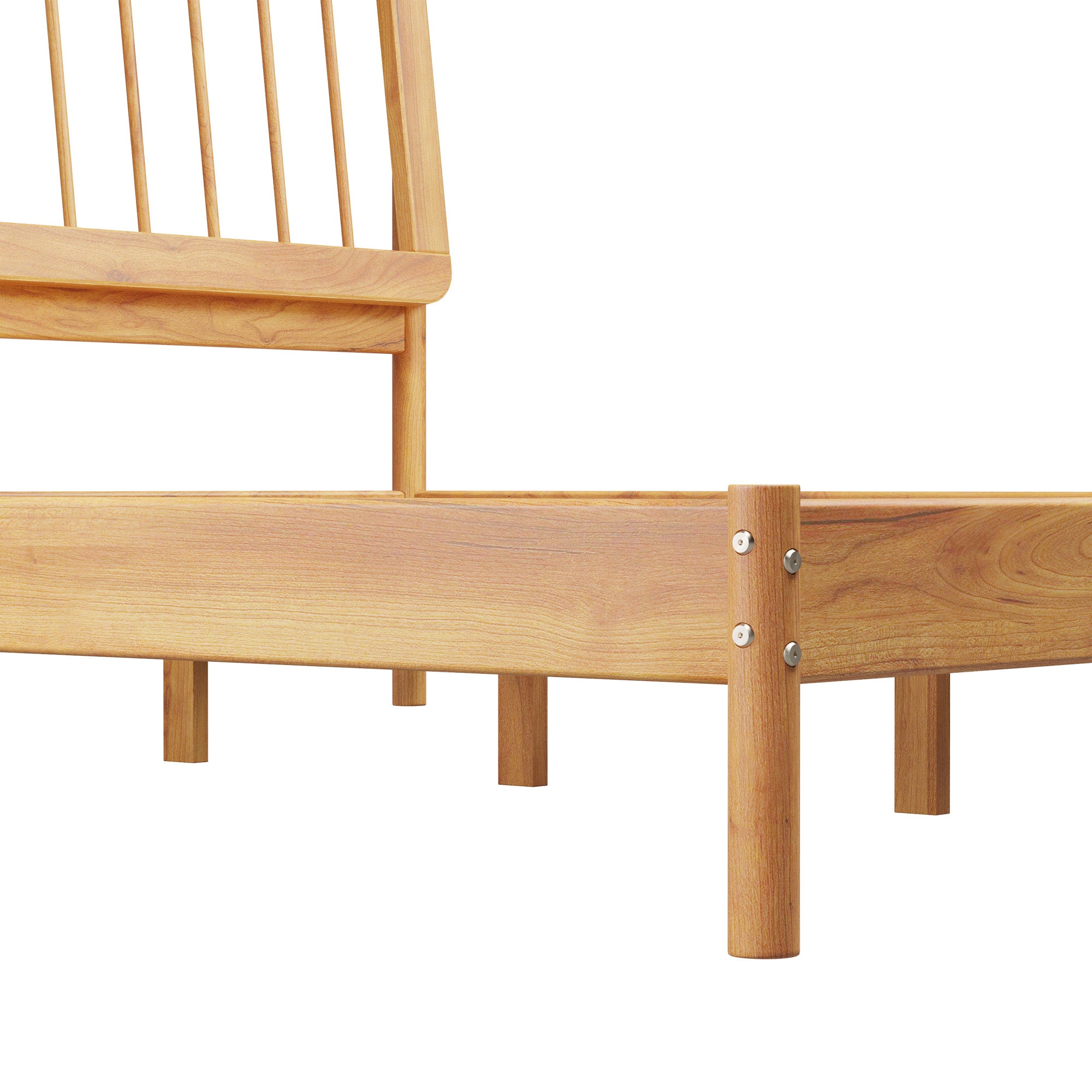 Illusive Solid Wood Spindle Bed with Slat Back