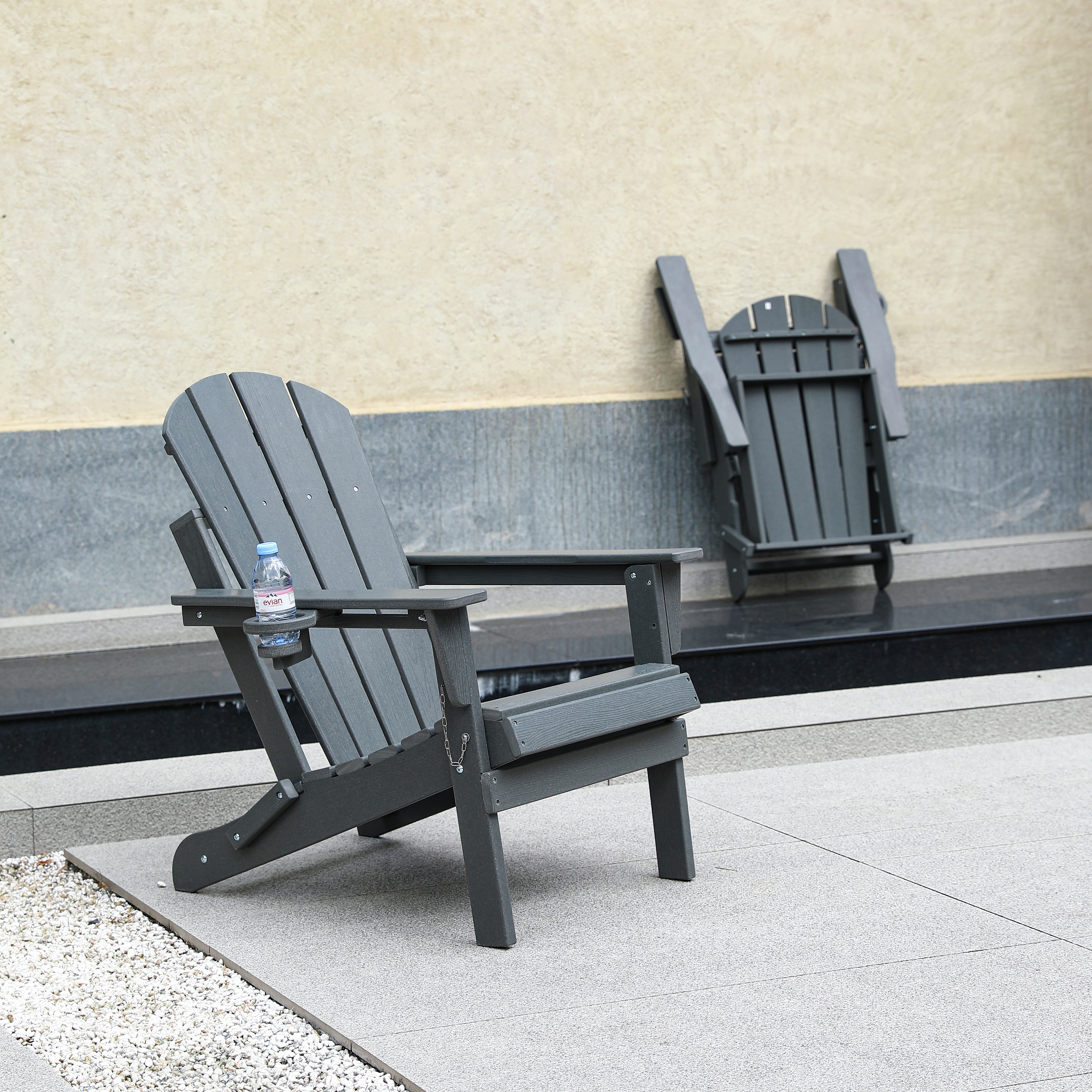 Composite Folding Adirondack Chair with Dual Cup Holder