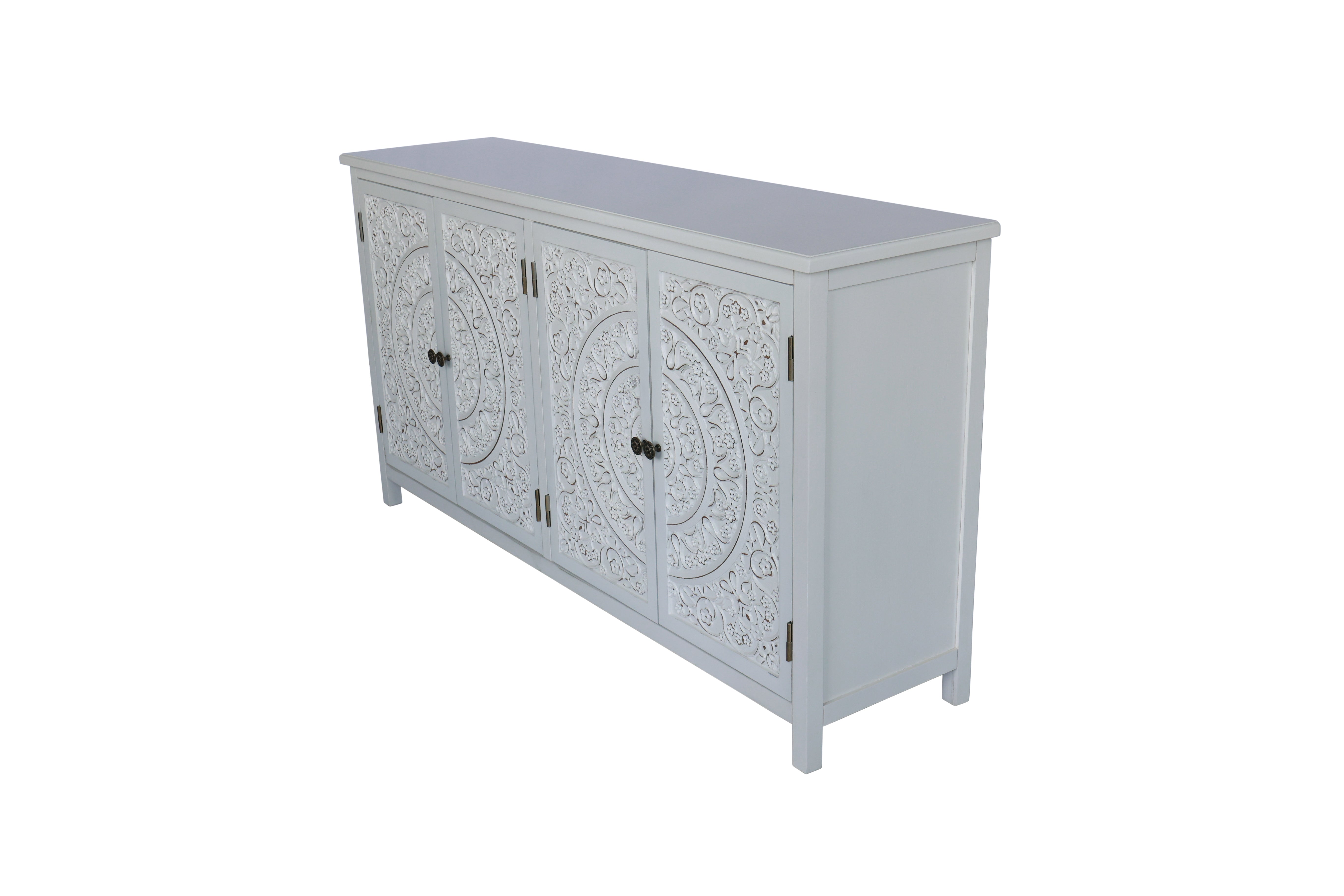 Rali 60" White Accent Cabinet with 4 Doors