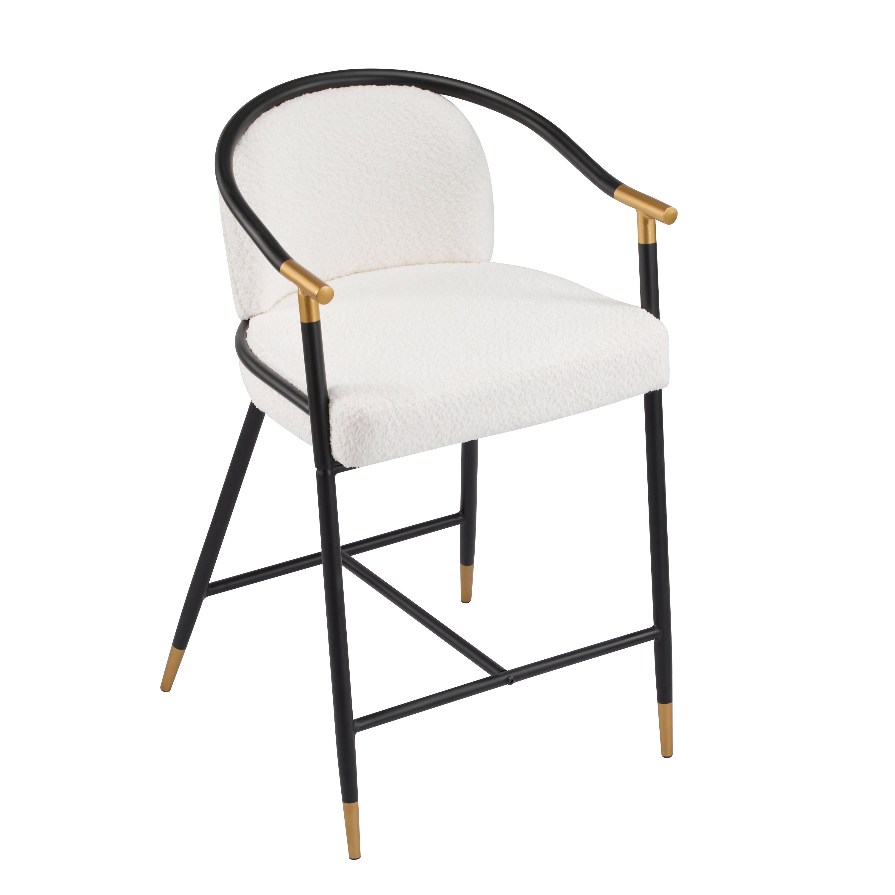 Hawthorn Upholstered Counter Stool with Metal Frame, Set of 2