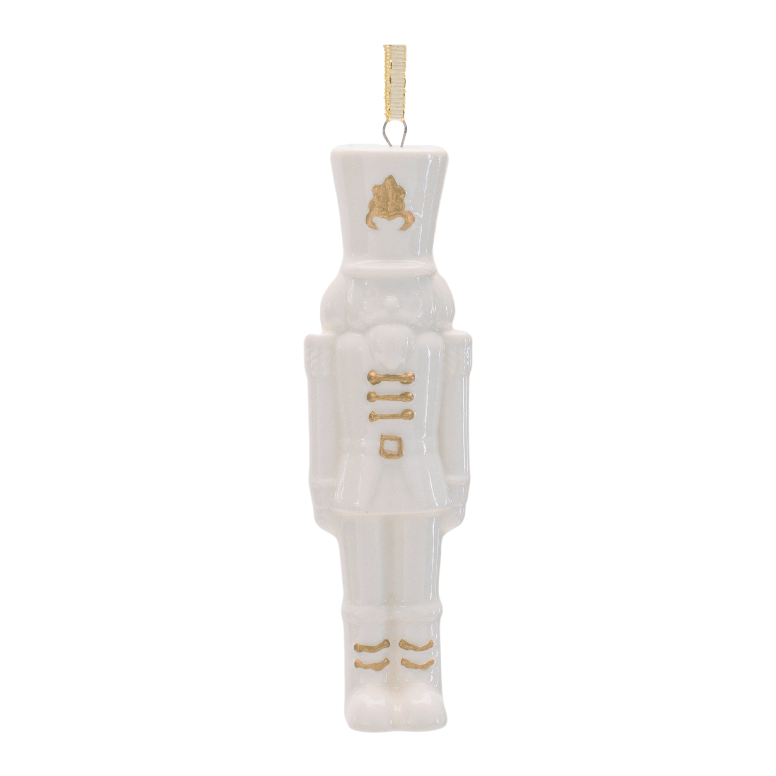 Porcelain Nutcracker Ornament with Gold Accents, Set of 12