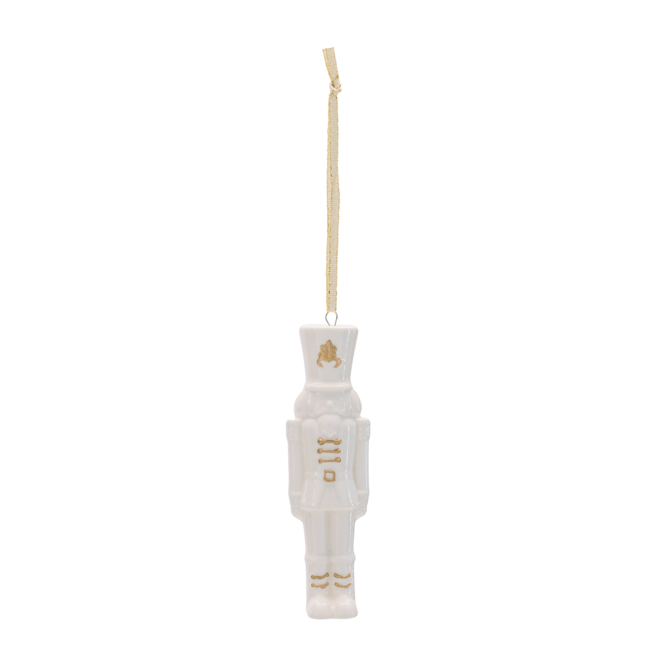 Porcelain Nutcracker Ornament with Gold Accents, Set of 12