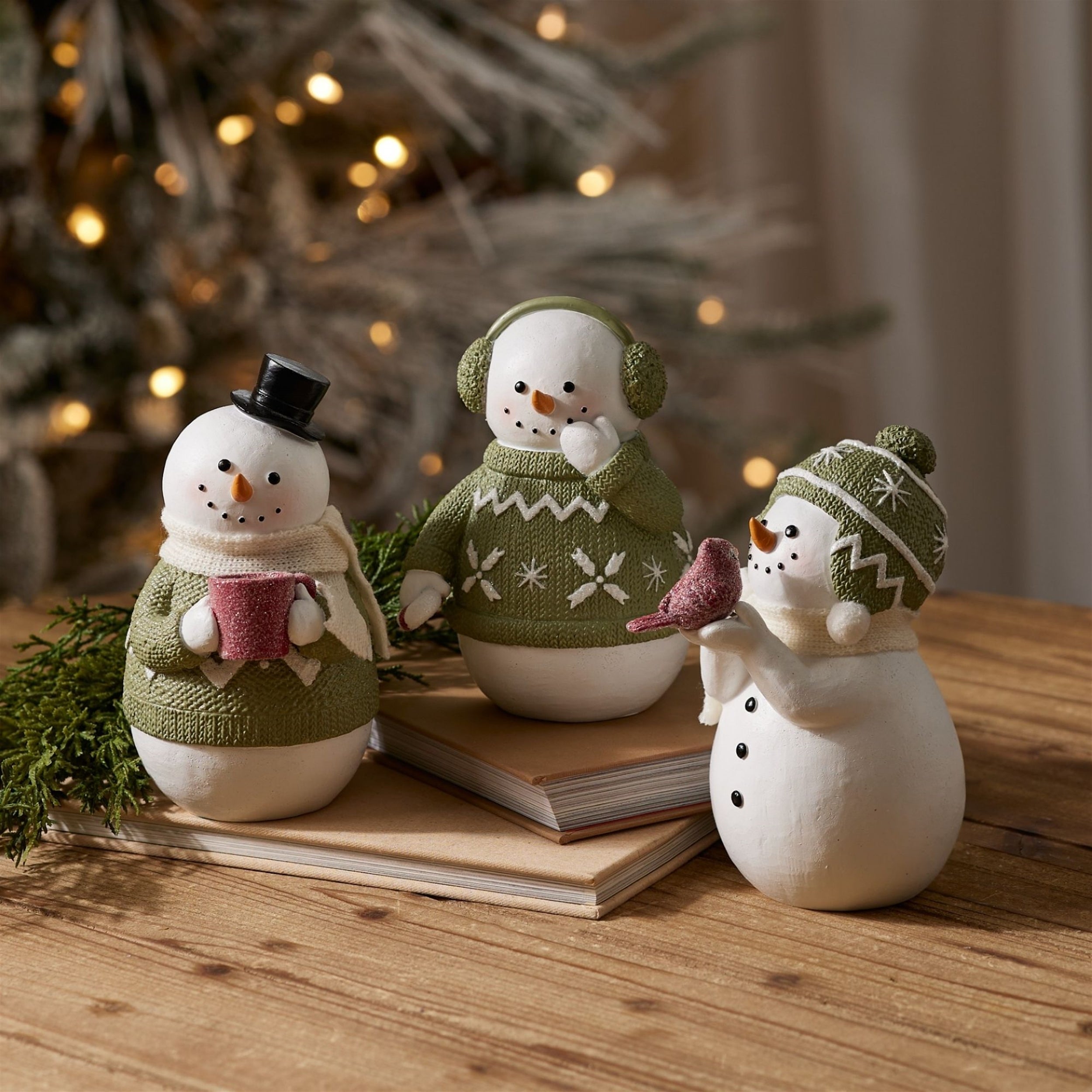 Snowman in Sweater with Glittered Accents, Set of 3