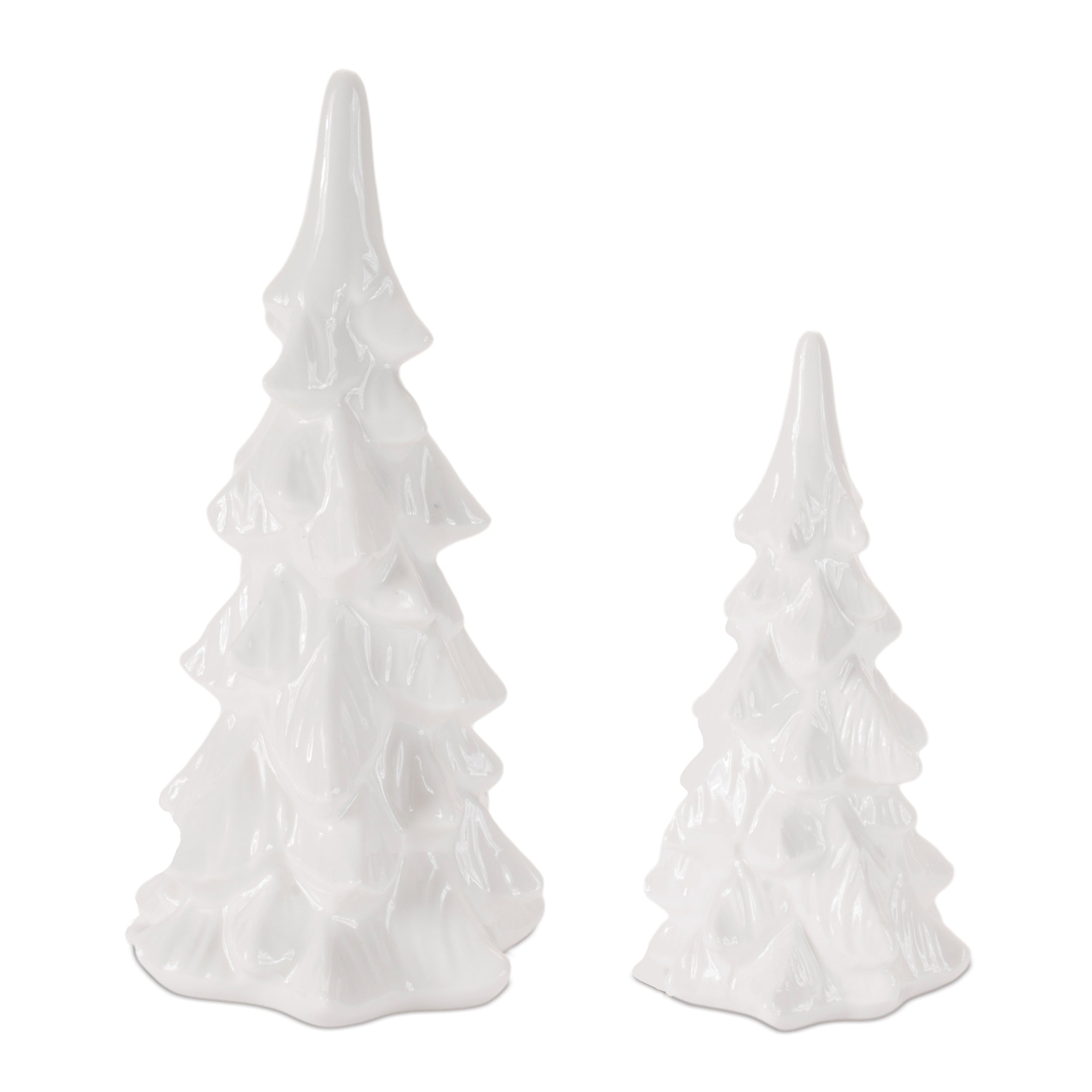 Glossy Ceramic Christmas Trees, Set of 2