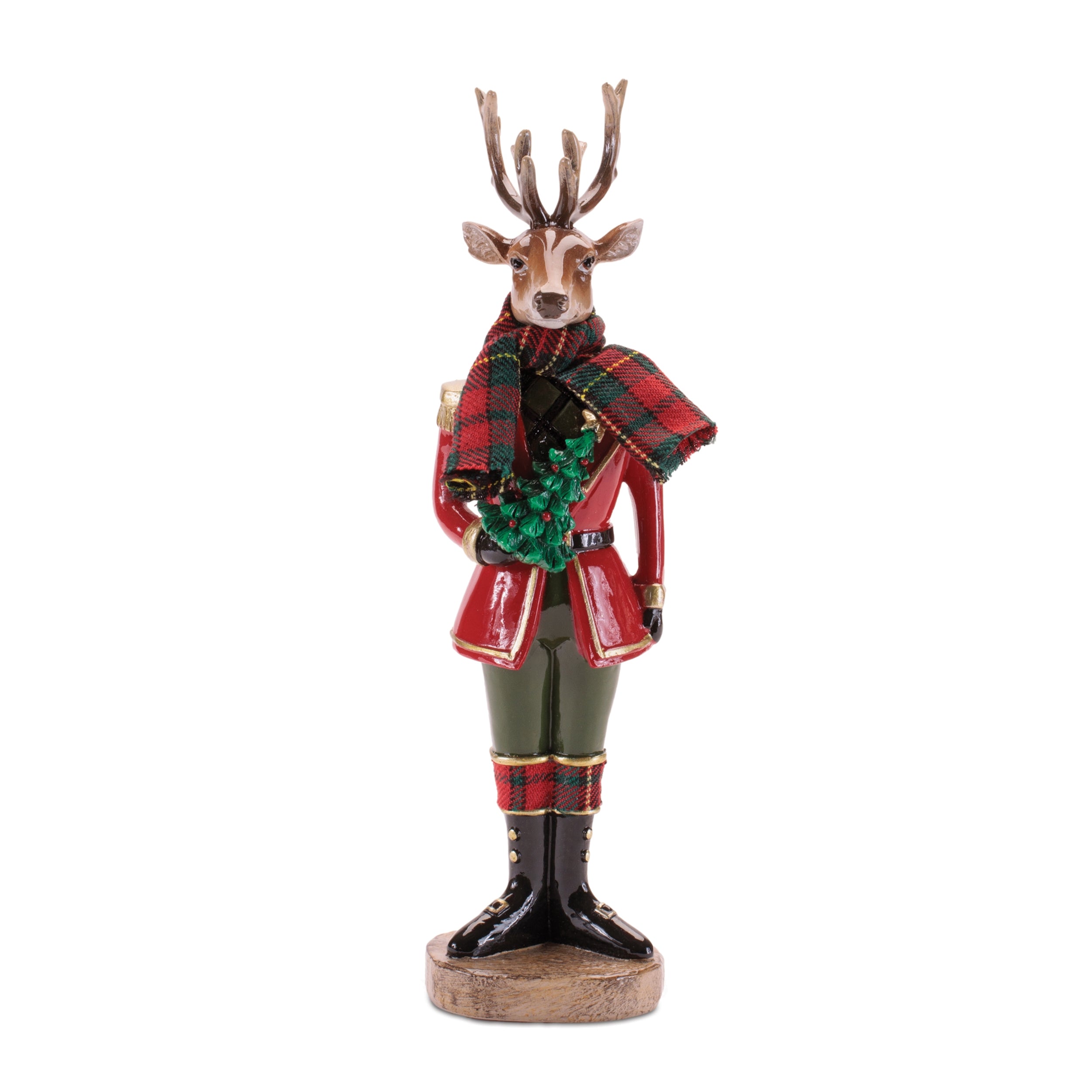 Plaid Deer Nutcracker Figurines, Set of 4