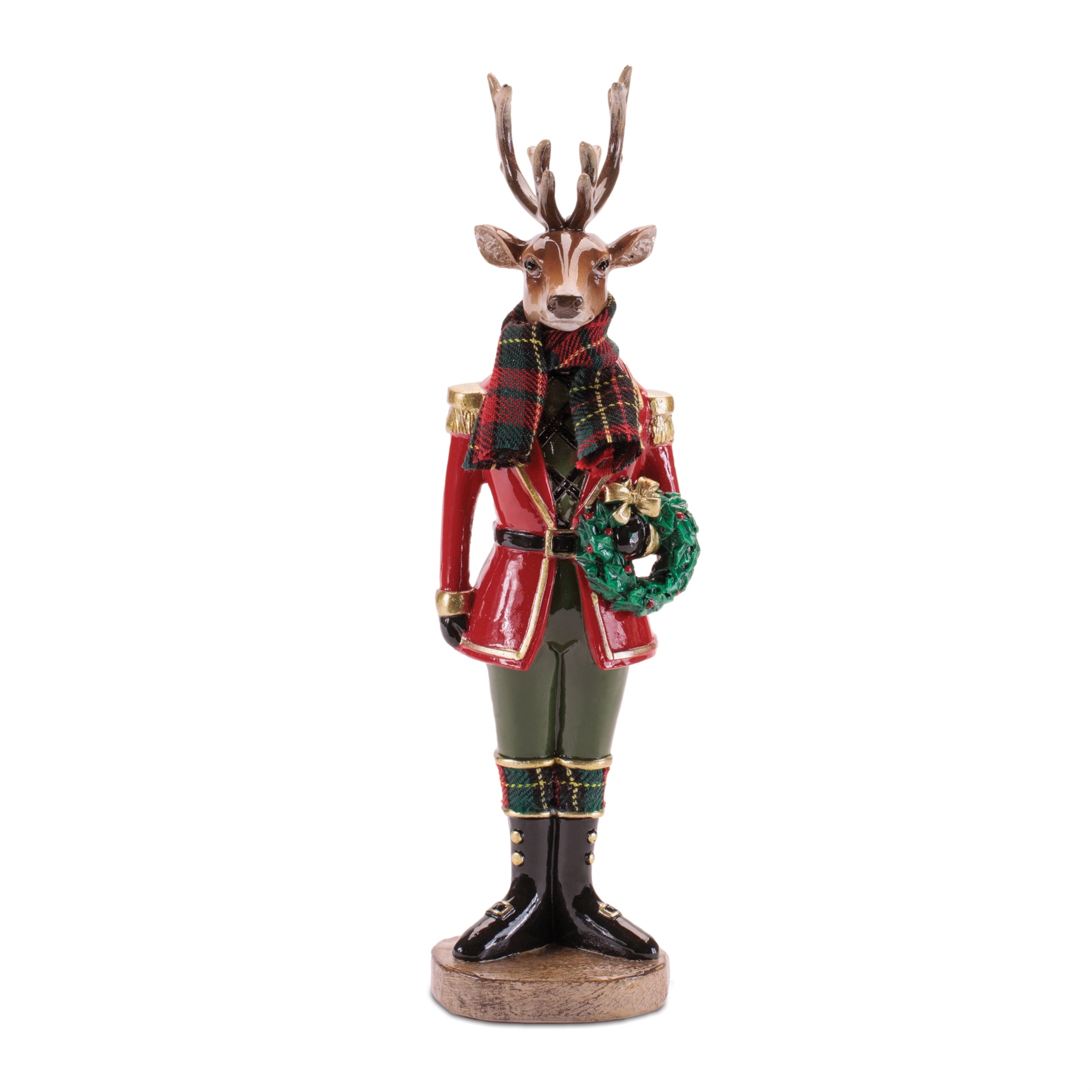 Plaid Deer Nutcracker Figurines, Set of 4