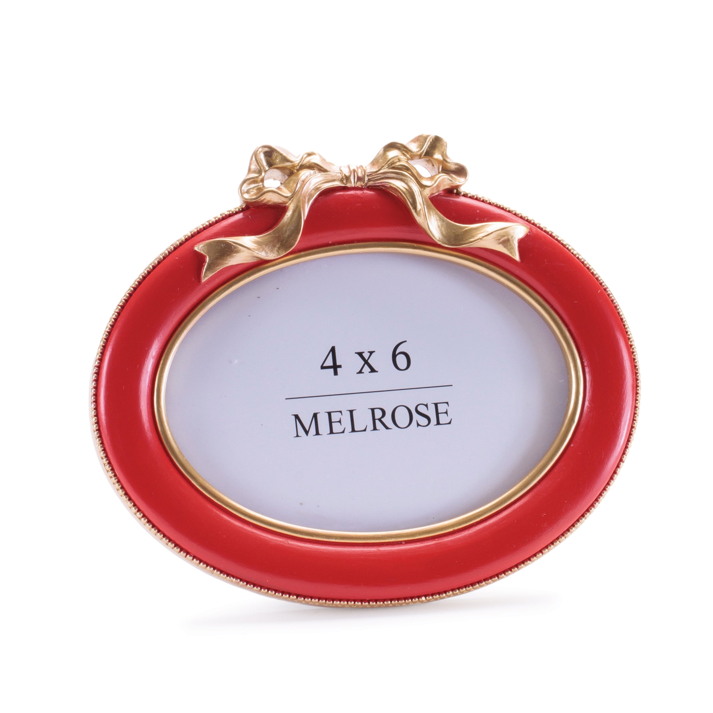 Red Oval Bow Photo Frames, Set of 2