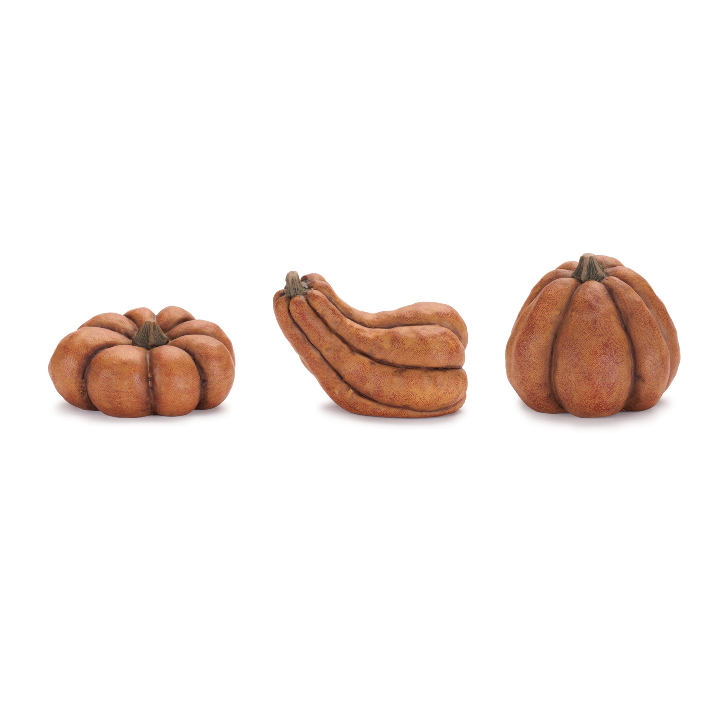 Rustic Terra Cotta Pumpkin Decor, Set of 3