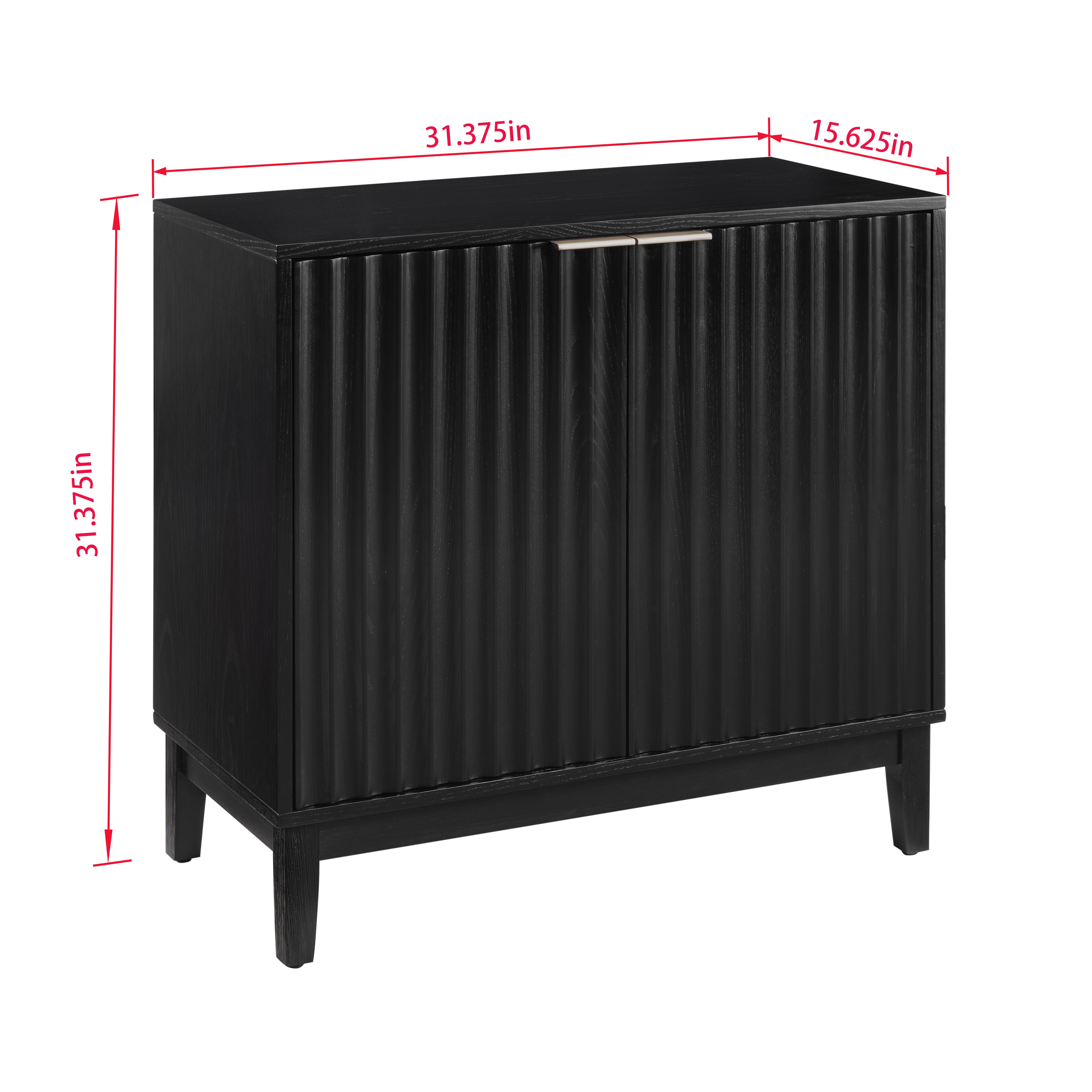 2-Door Fluted Storage Cabinet with Legs