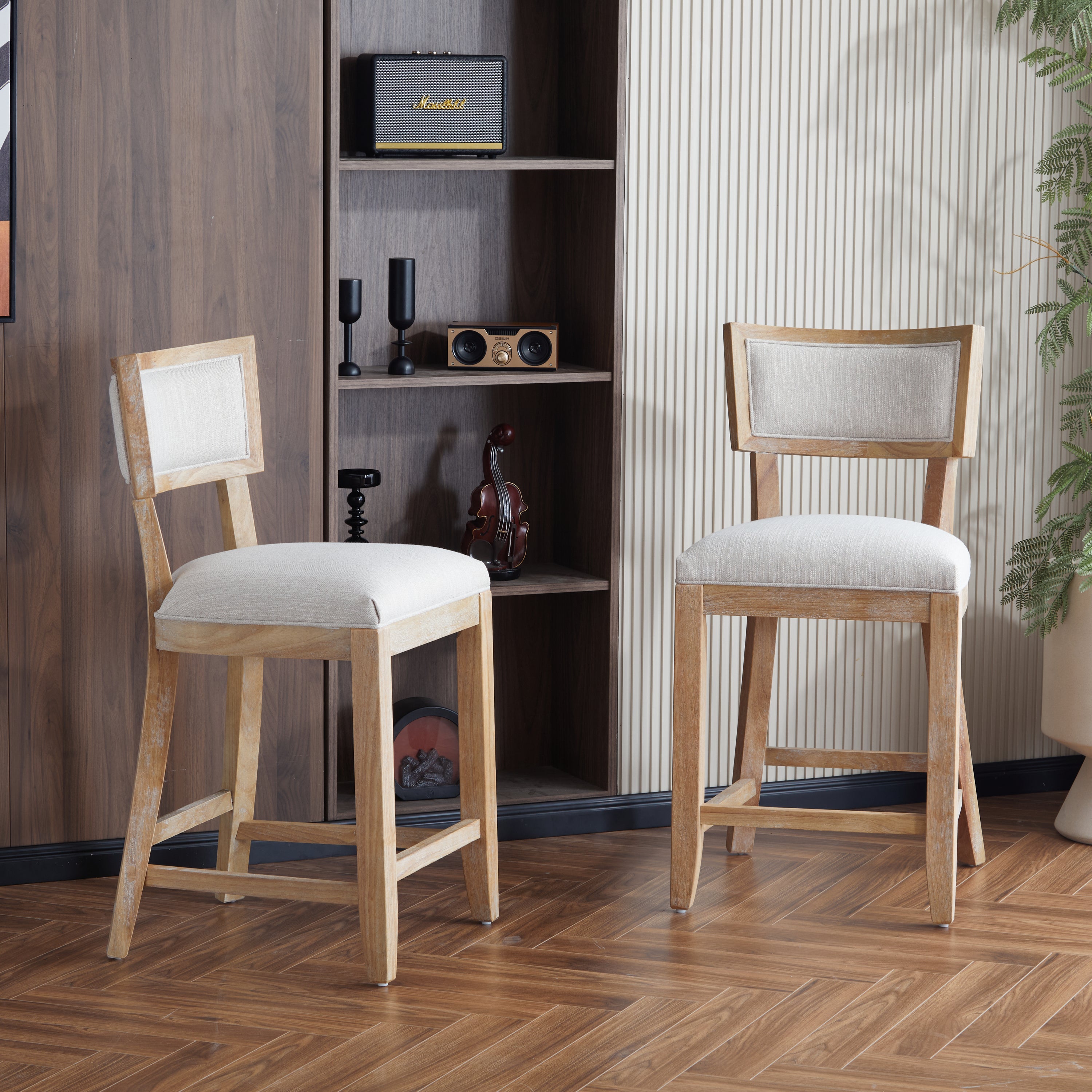 Natural Counter Stools, Set of 2