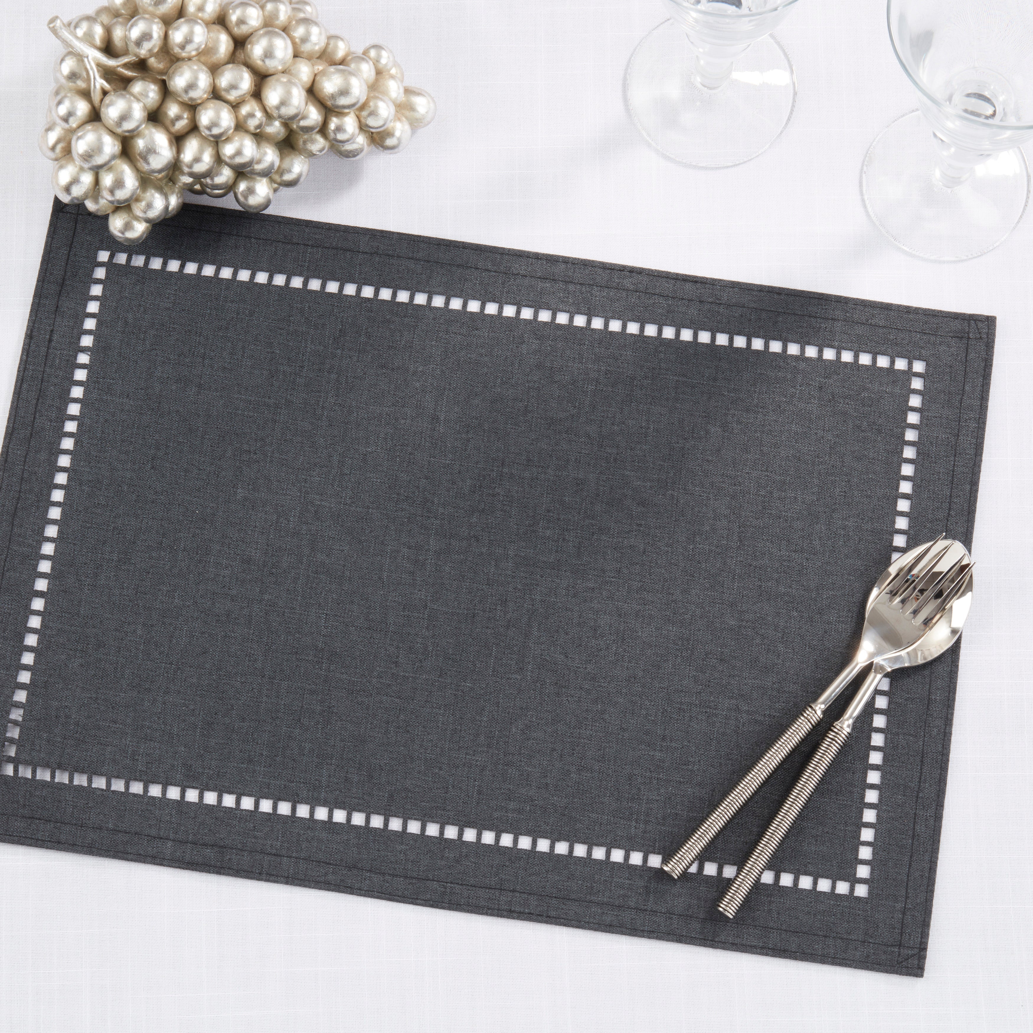 Laser-Cut Hemstitch Placemat, Set of 4