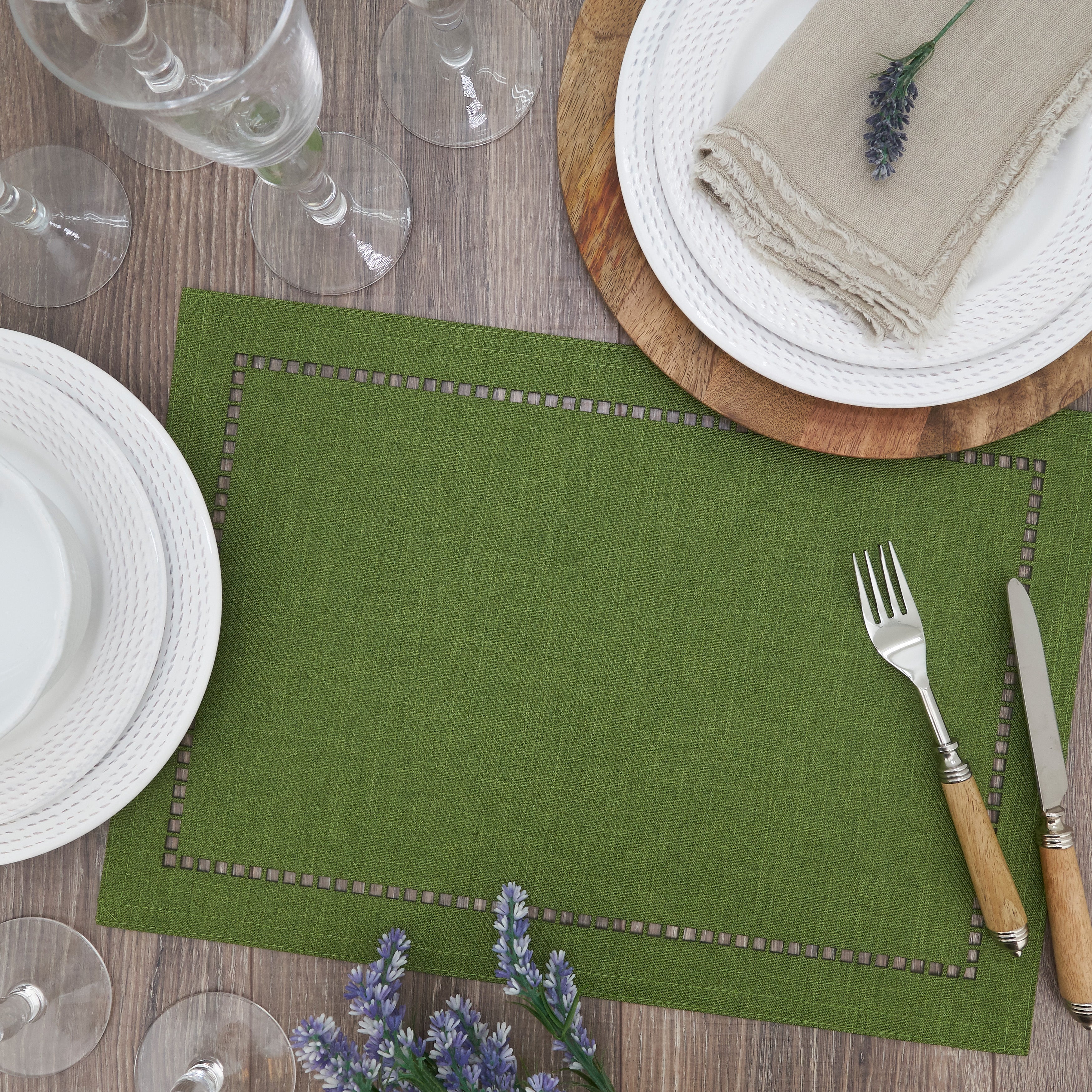 Laser-Cut Hemstitch Placemat, Set of 4