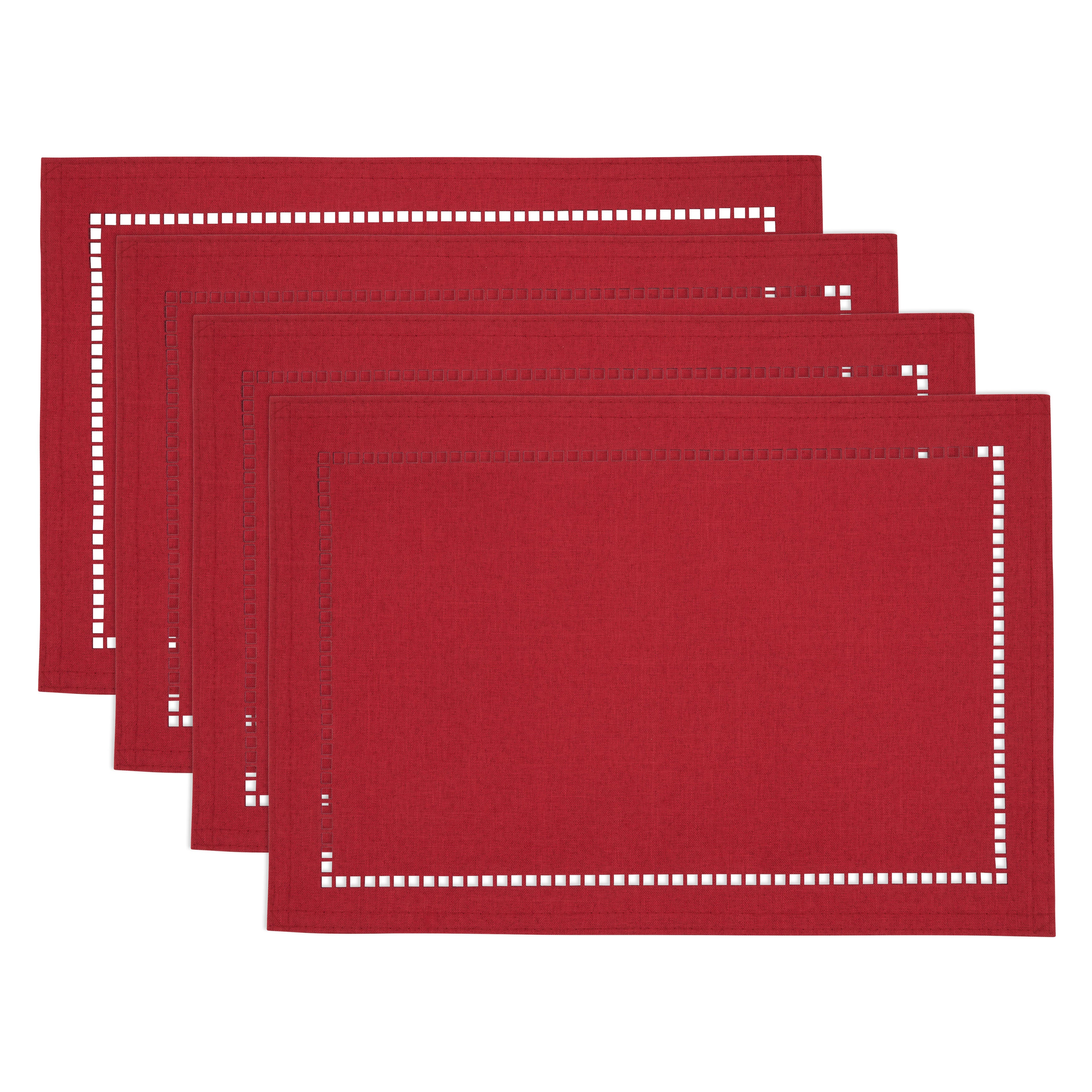 Laser-Cut Hemstitch Placemat, Set of 4