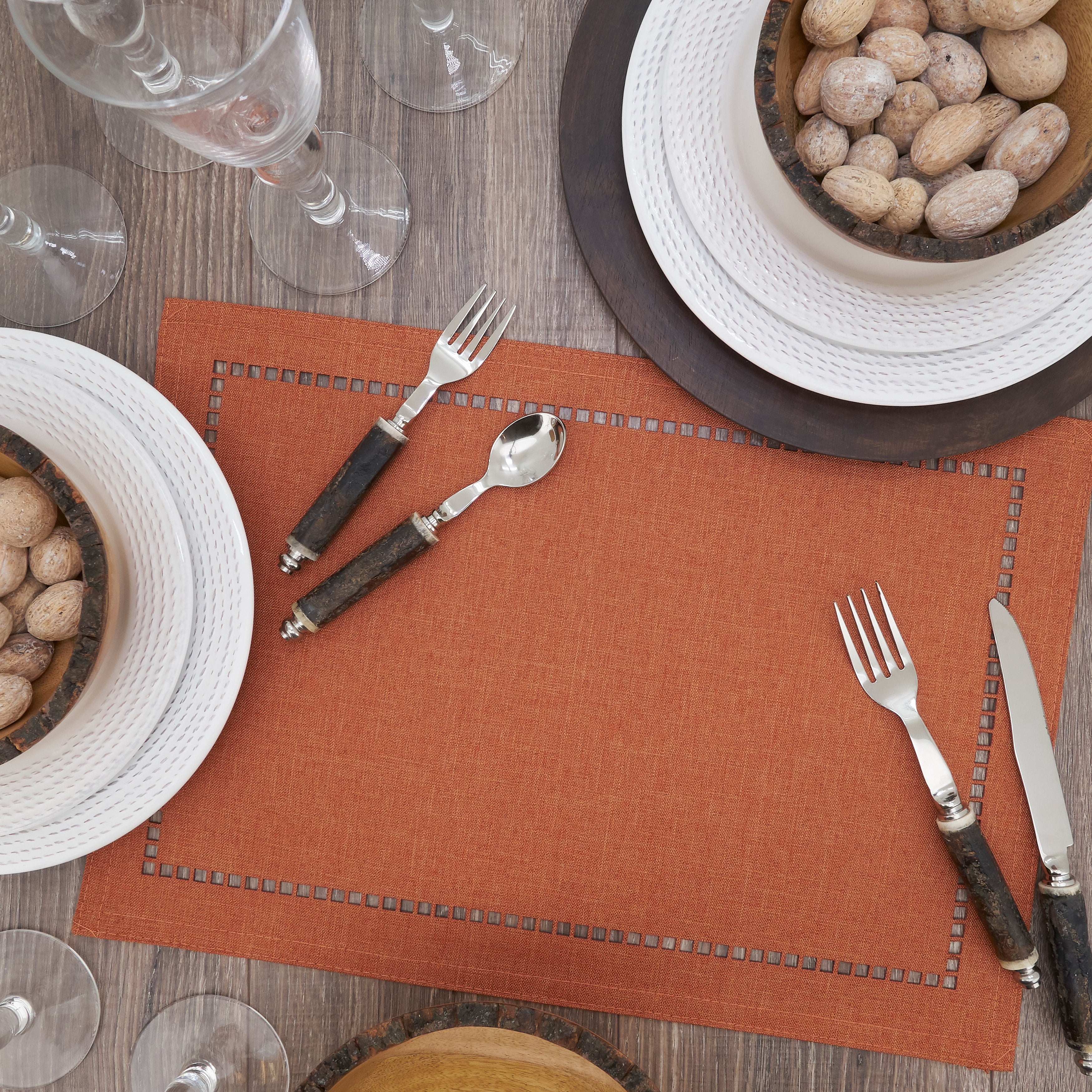 Laser-Cut Hemstitch Placemat, Set of 4