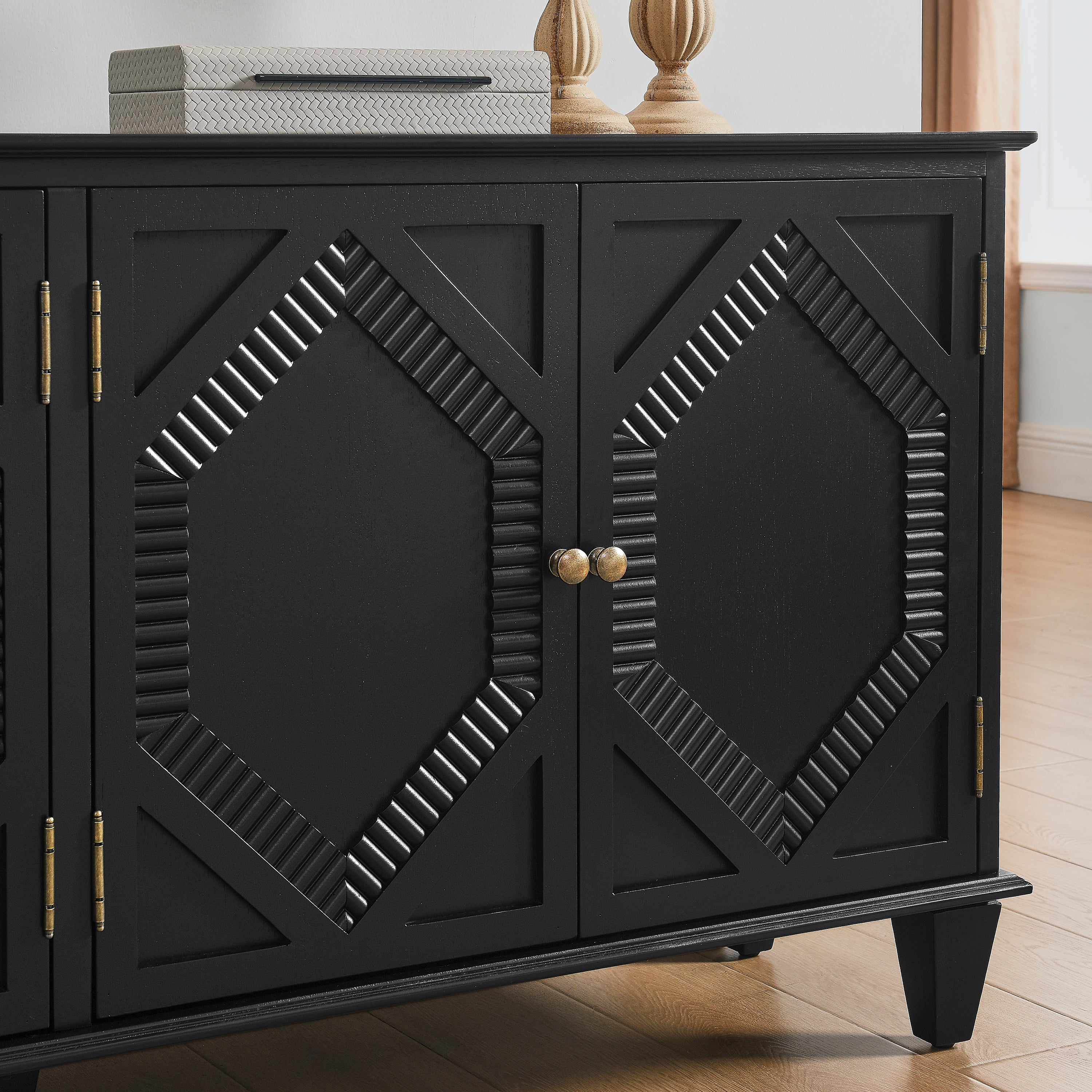 65.2' Mid Century Modern Geometric Accent Sideboard
