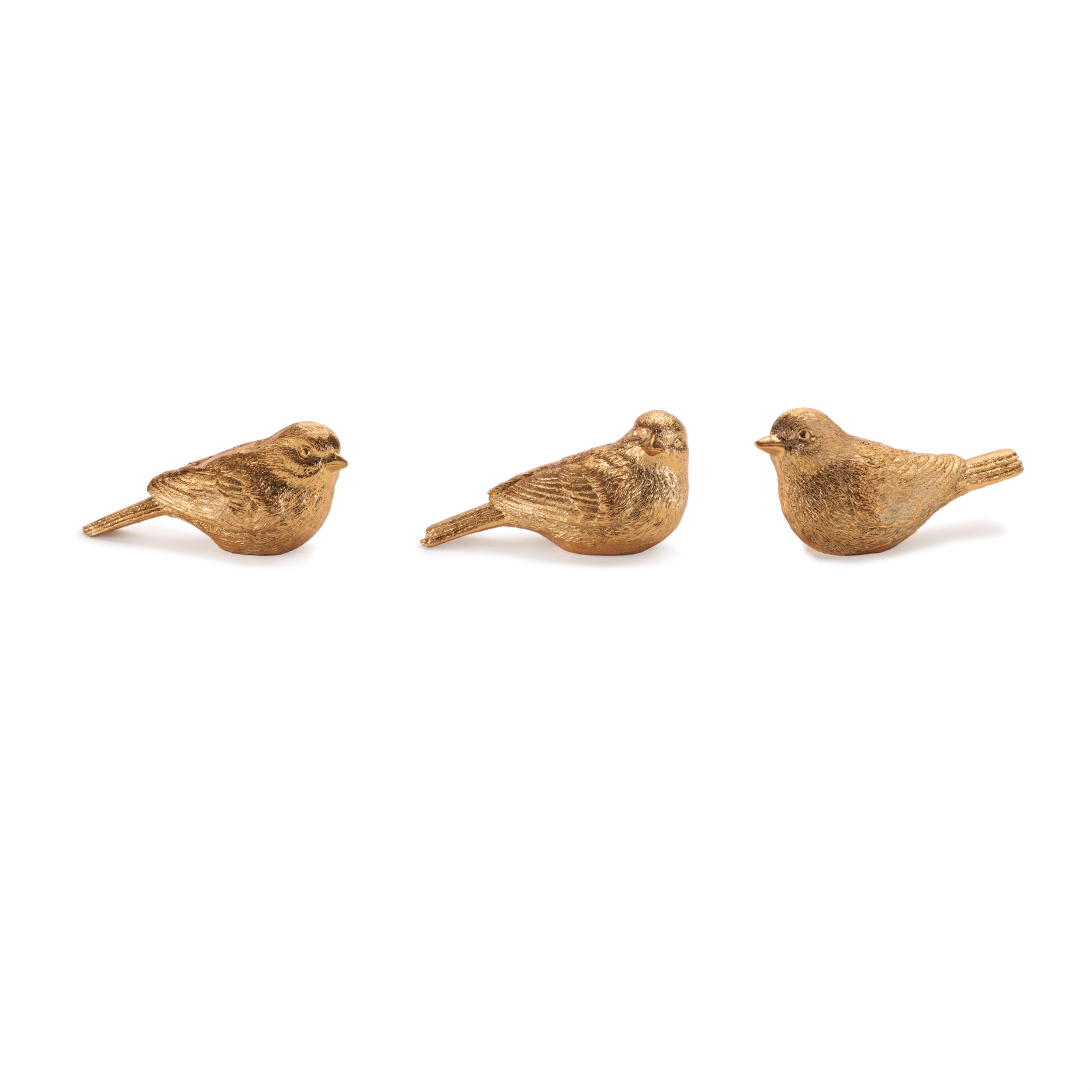 Metallic Bird Figurine, Set of 6