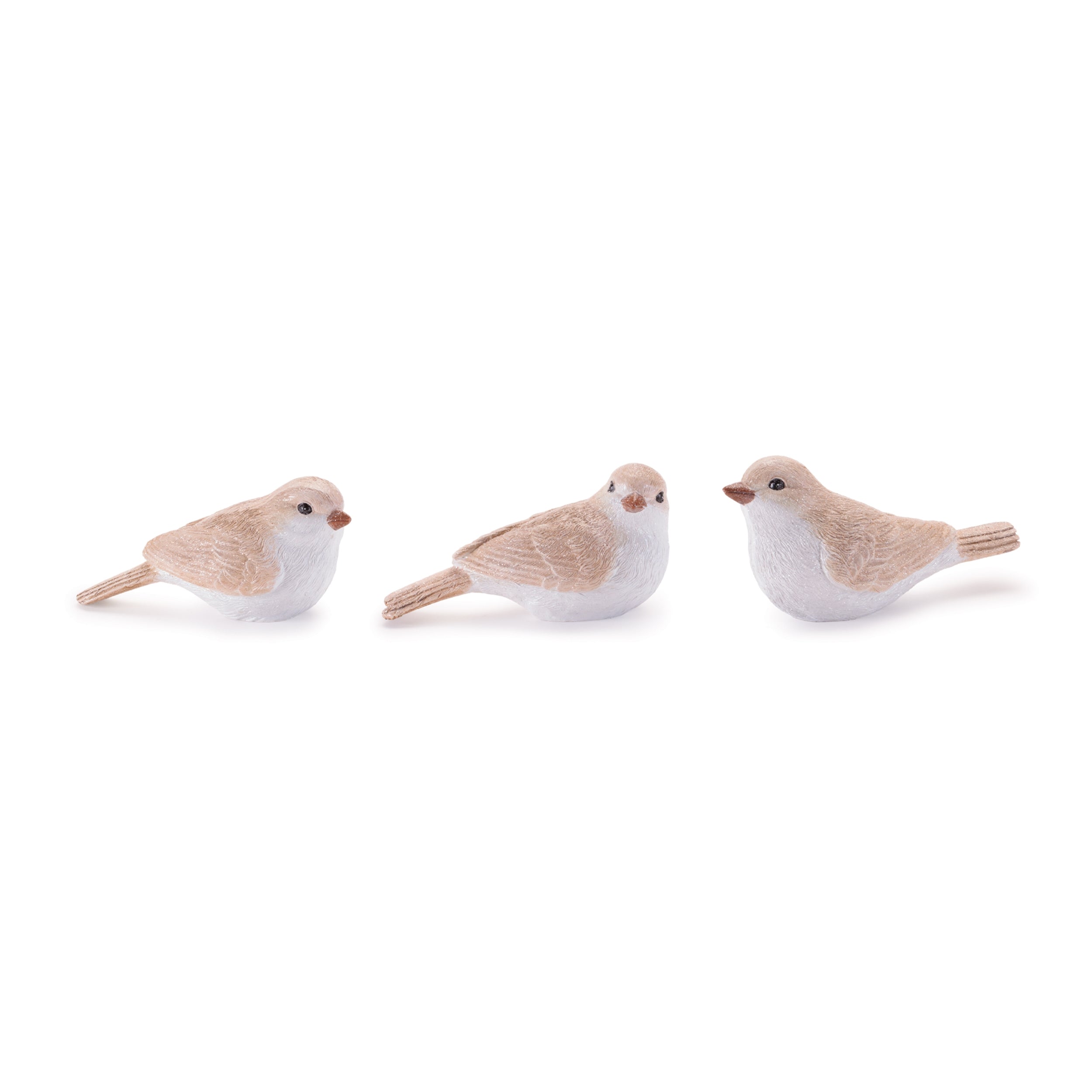 Glittered Bird Figurine, Set of 6
