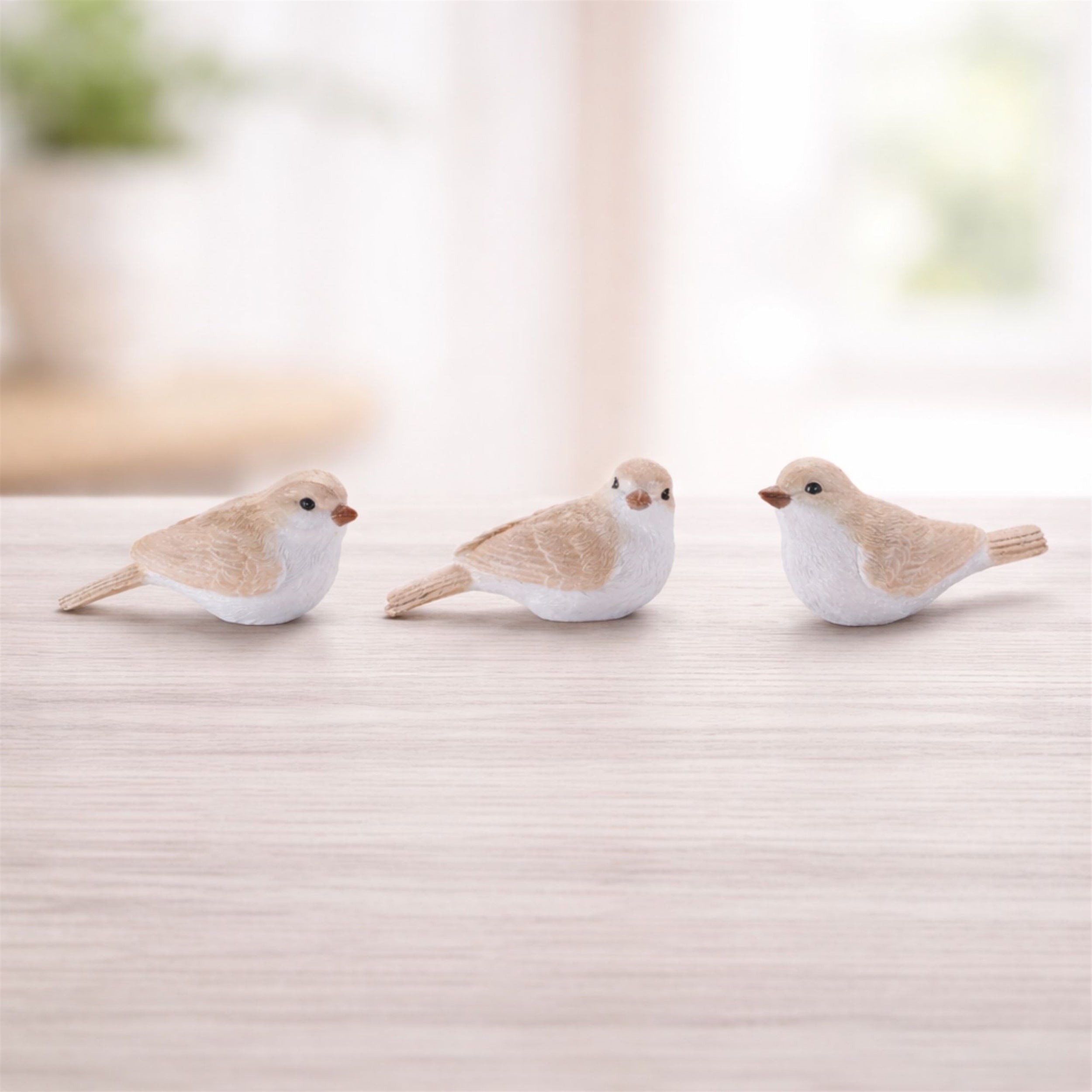 Glittered Bird Figurine, Set of 6