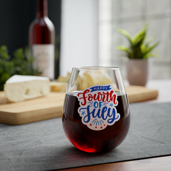 Fourth of July Stemless Wine Glass, 11.75oz